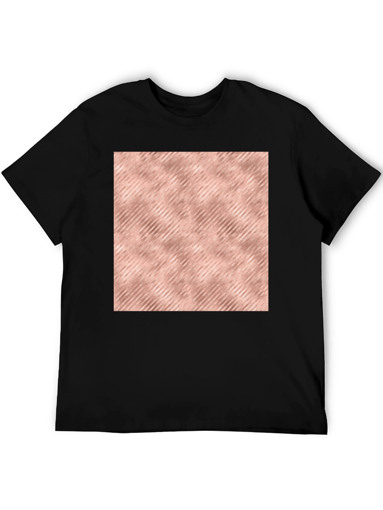 Modern Black T-Shirt with Rose Gold Pattern
