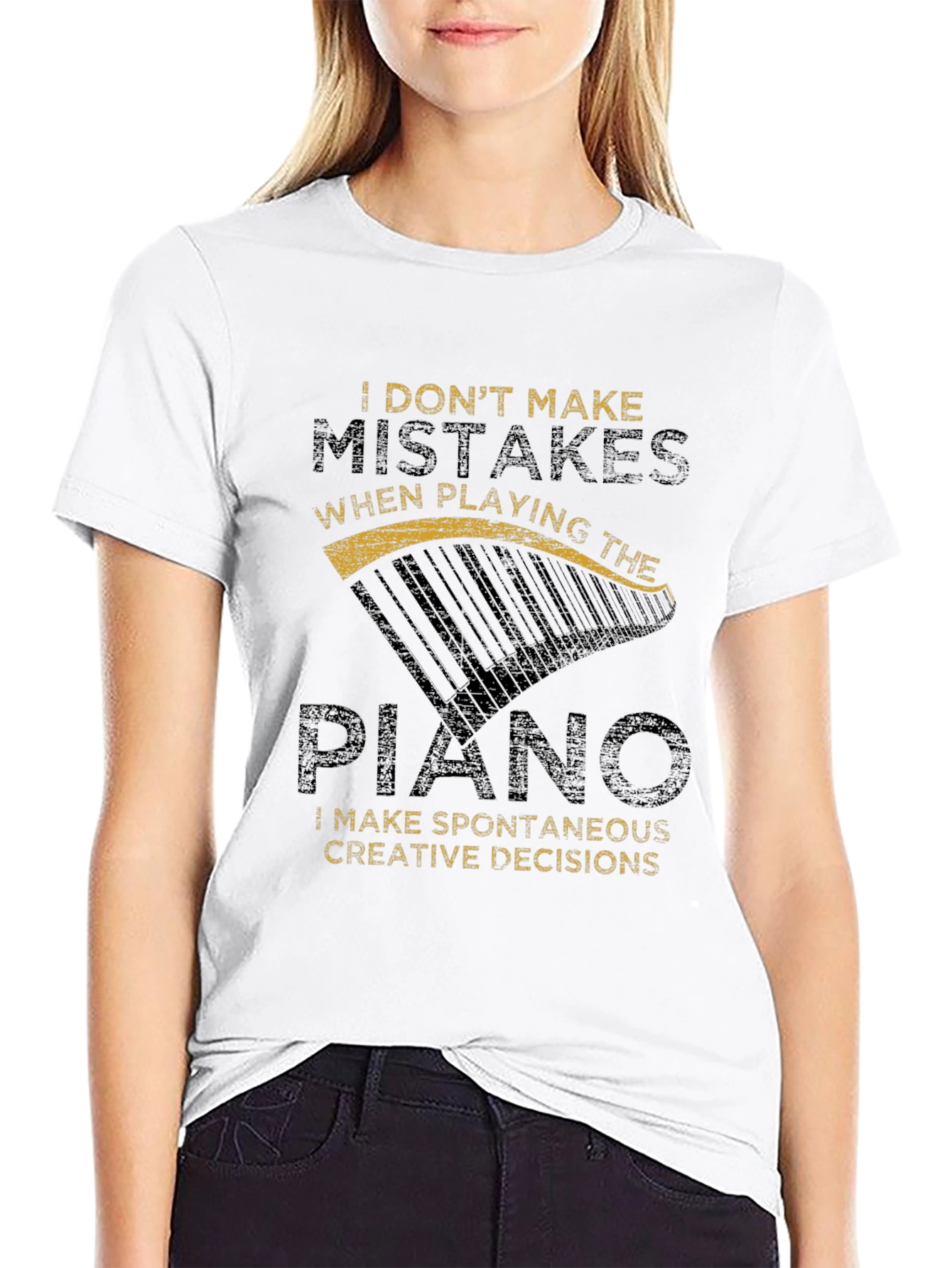 Funny Piano Player T-Shirt - I Dont Make Mistakes