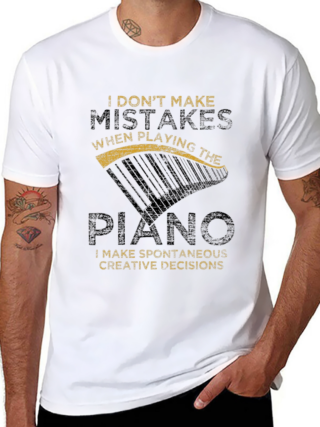 Funny Piano Player T-Shirt - I Dont Make Mistakes