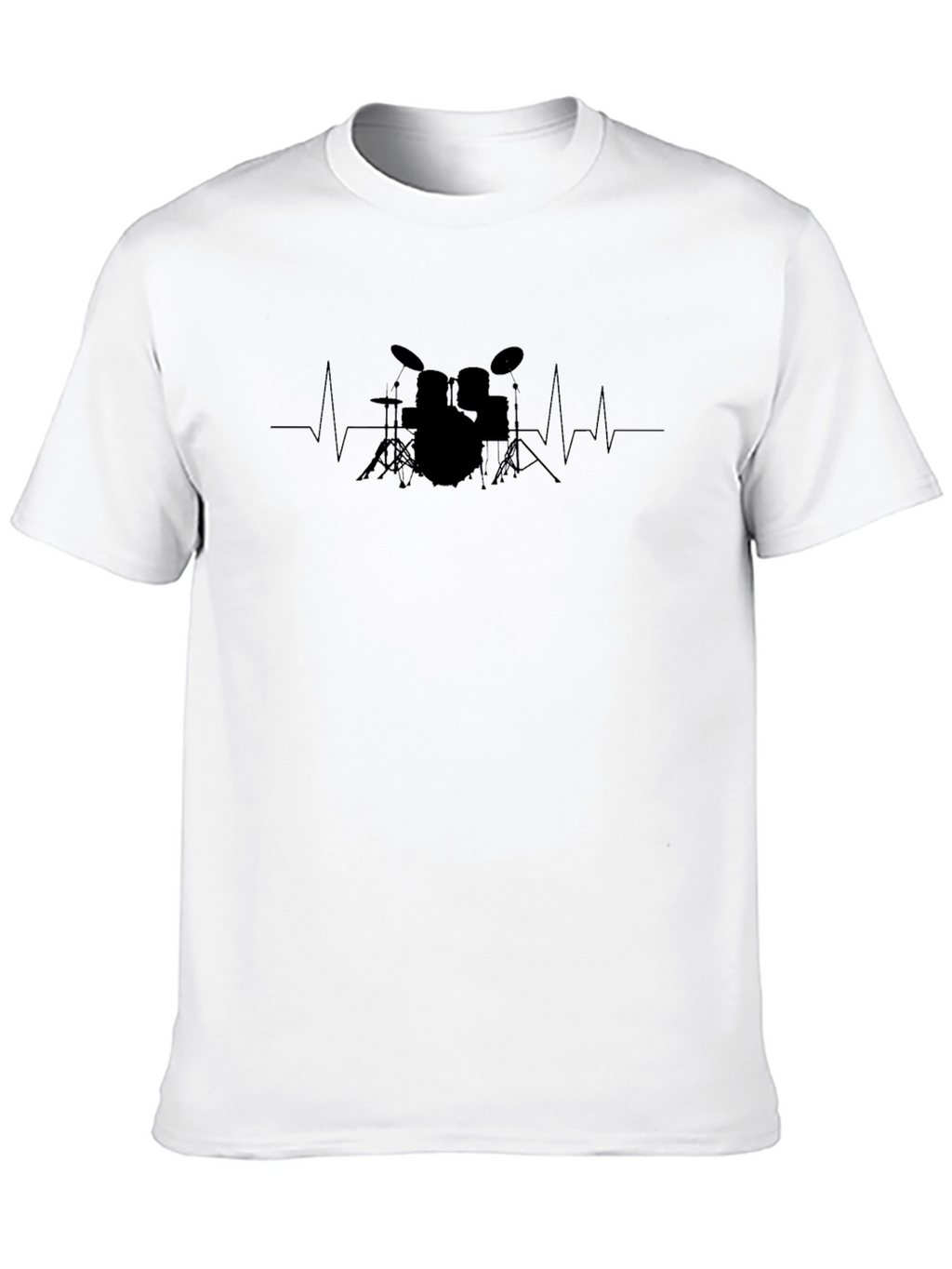 Drum Heartbeat Graphic Black T-Shirt