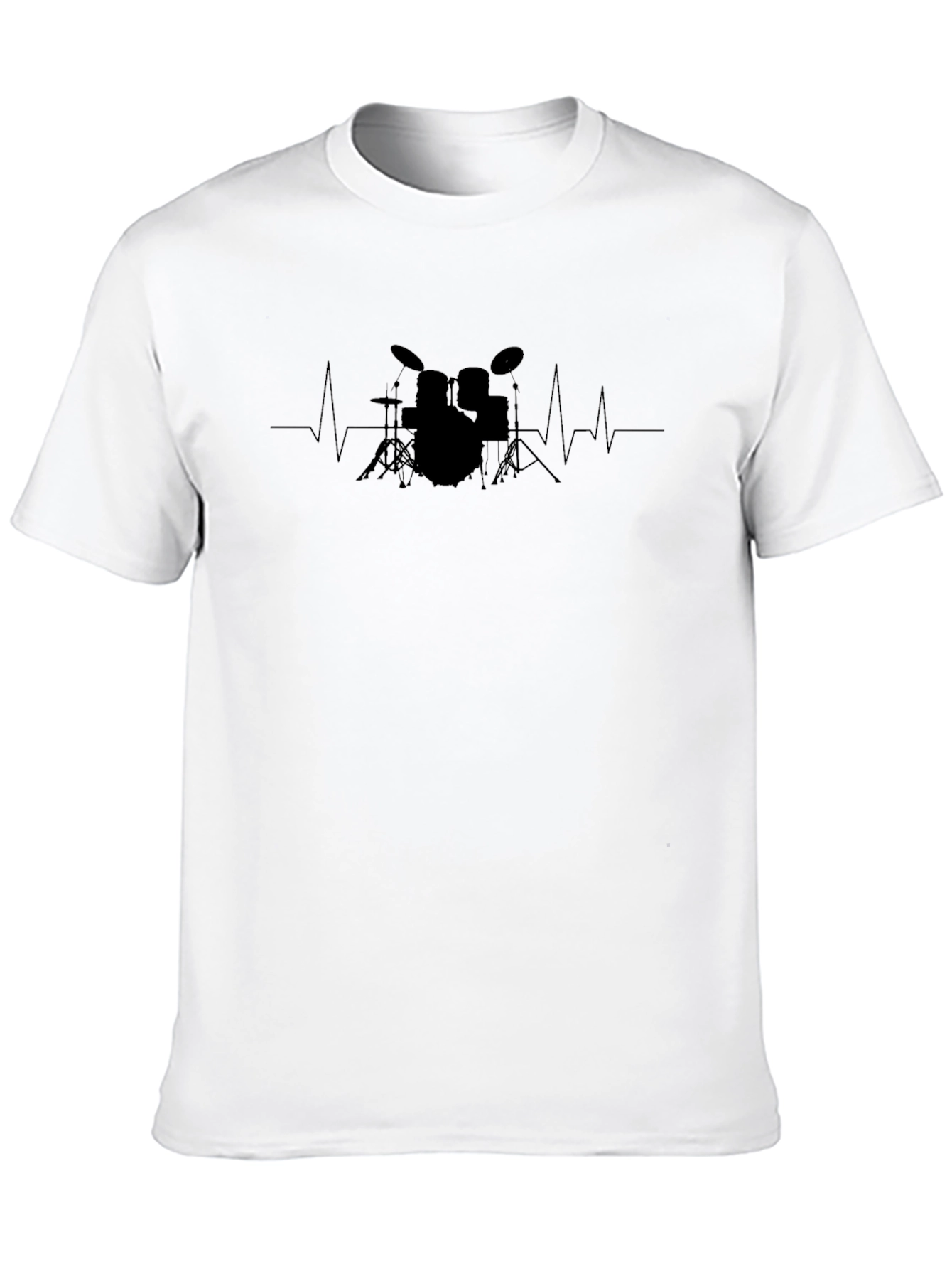 Drum Heartbeat Graphic Black T-Shirt