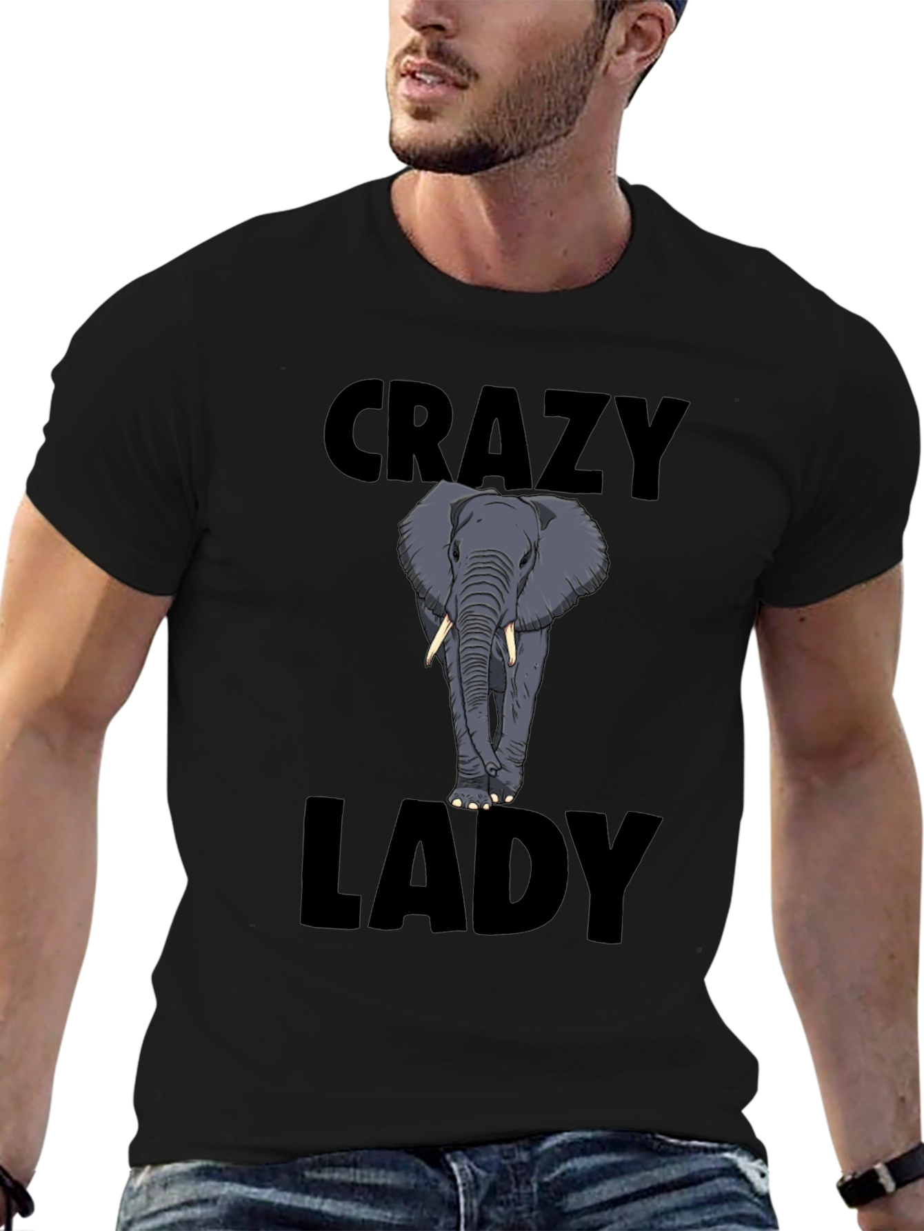 Crazy Elephant Lady Graphic Tee - Unique Animal Lovers Shirt