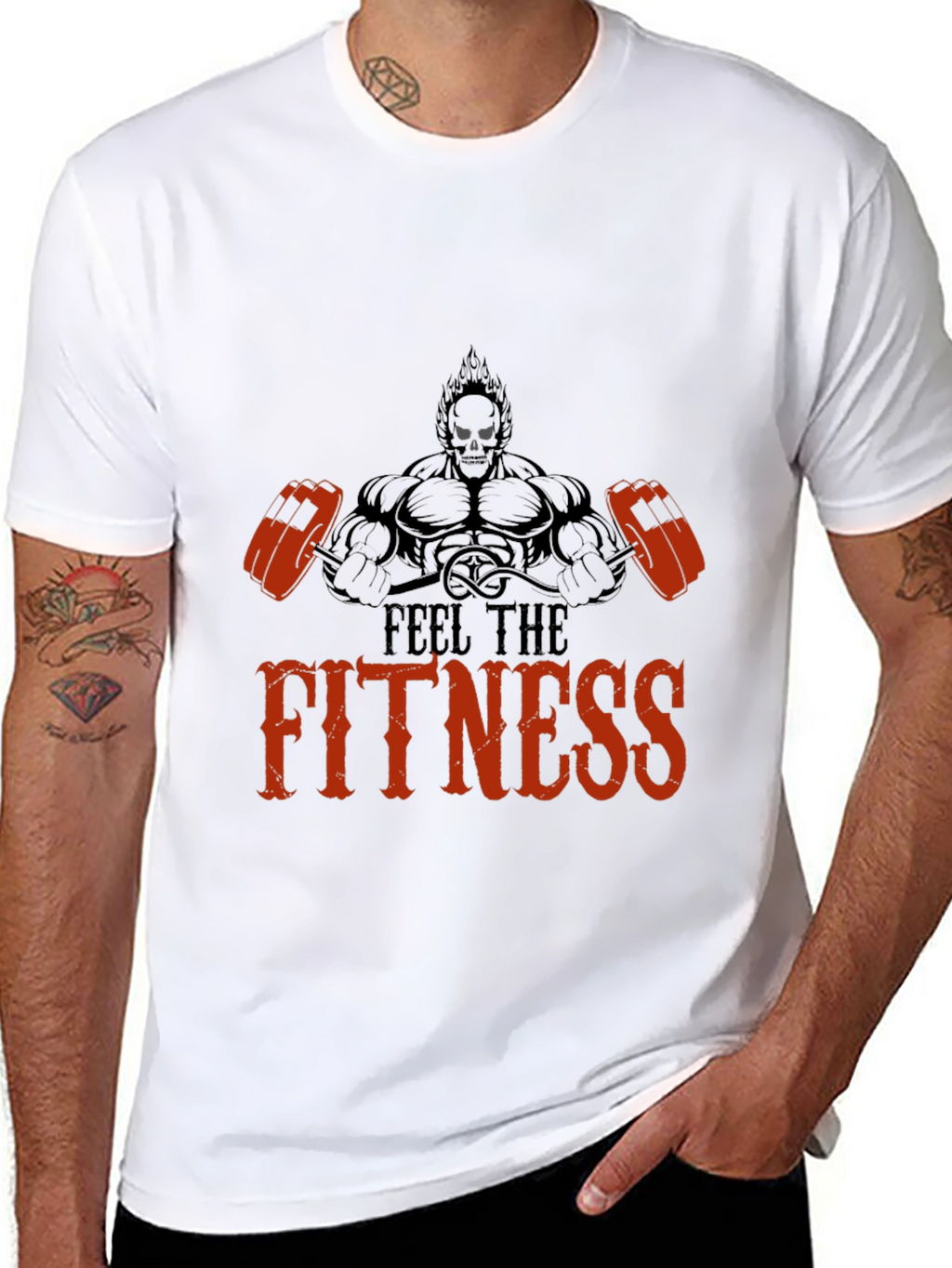 Feel the Fitness Black Graphic Tee