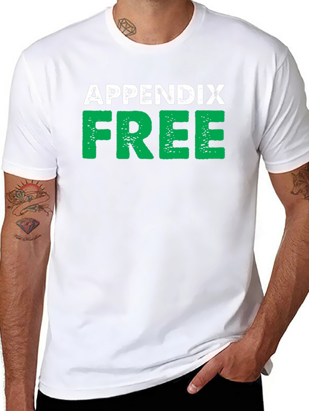 Appendix Free Black T-Shirt Novelty Humor
