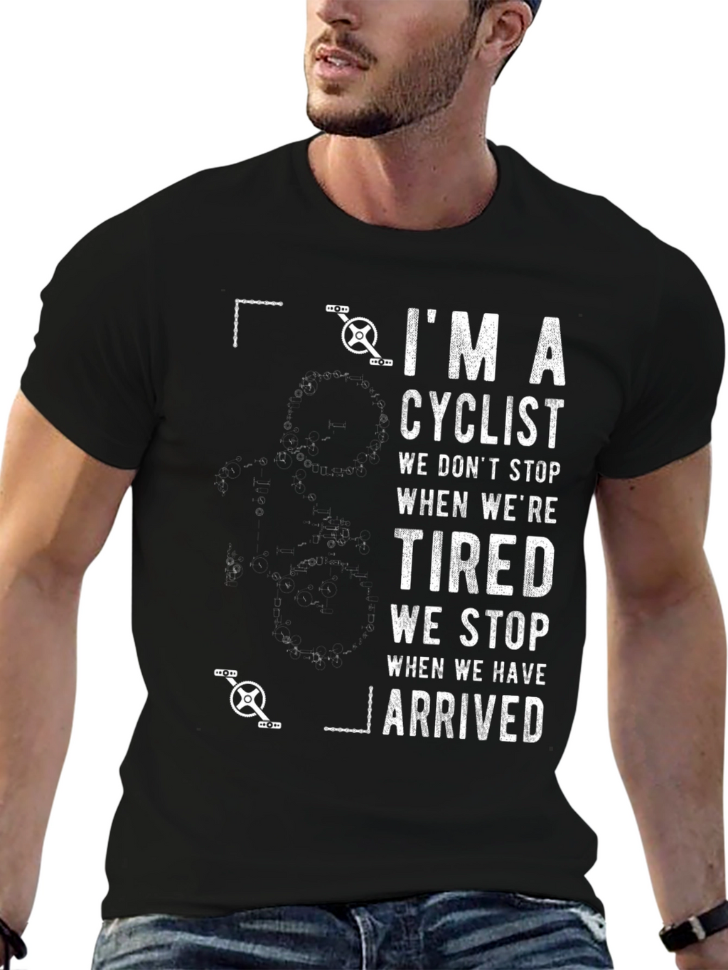 Cyclist Graphic T-Shirt - Never Quit Riding
