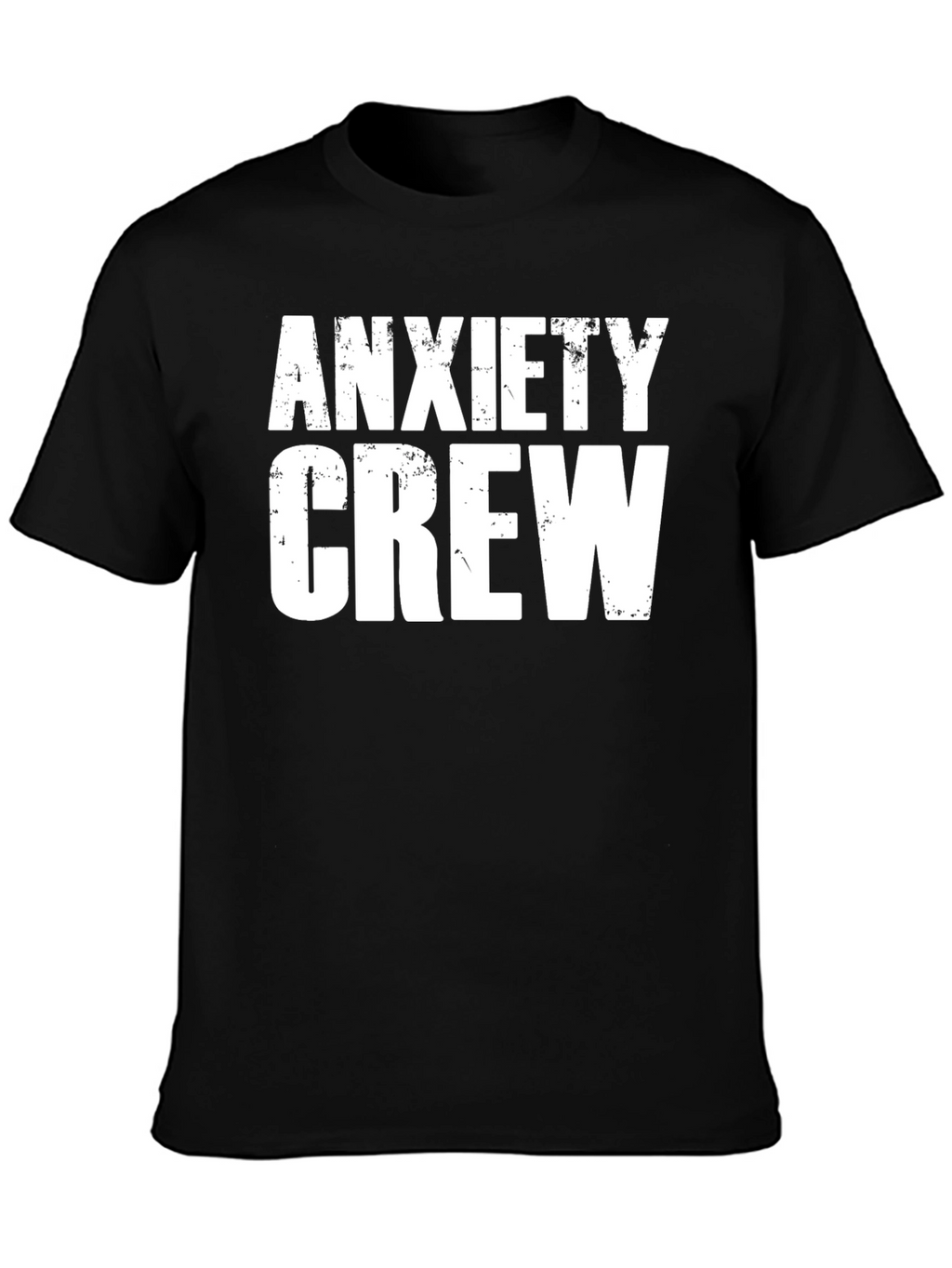 Anxiety Crew Graphic Tee - Black Cotton T-Shirt