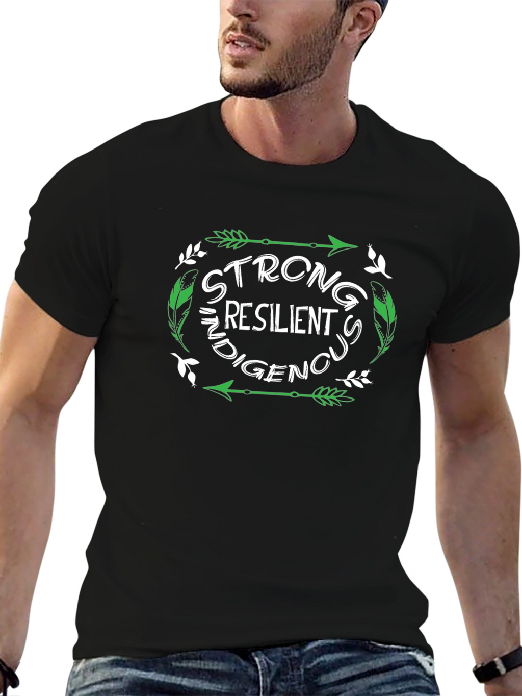 Strong Resilient Indigenous Black Graphic Tee