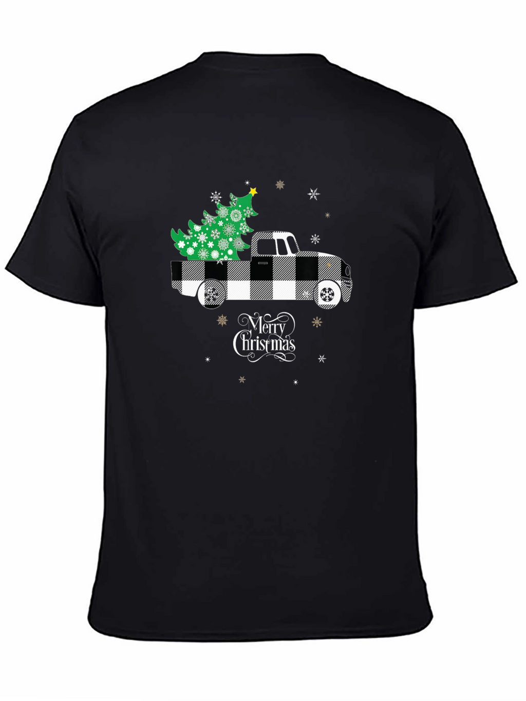 Merry Christmas Buffalo Plaid Truck T-Shirt