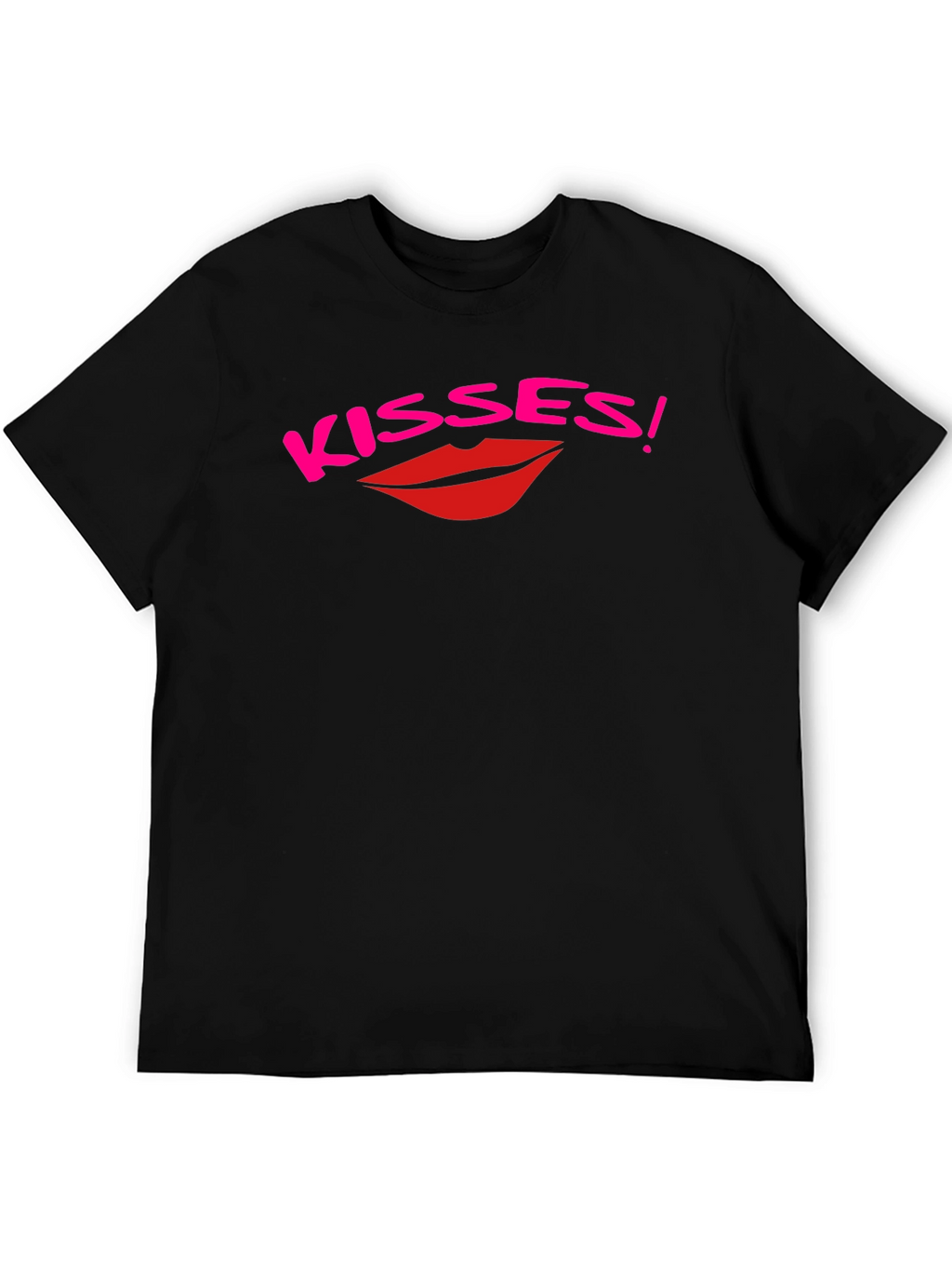 Kisses Graphic Print Black T-Shirt