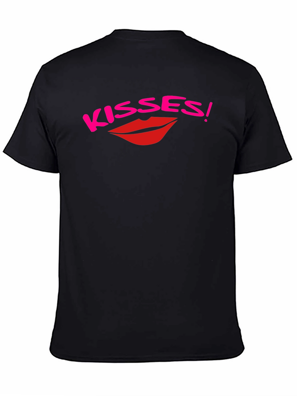 Kisses Graphic Print Black T-Shirt