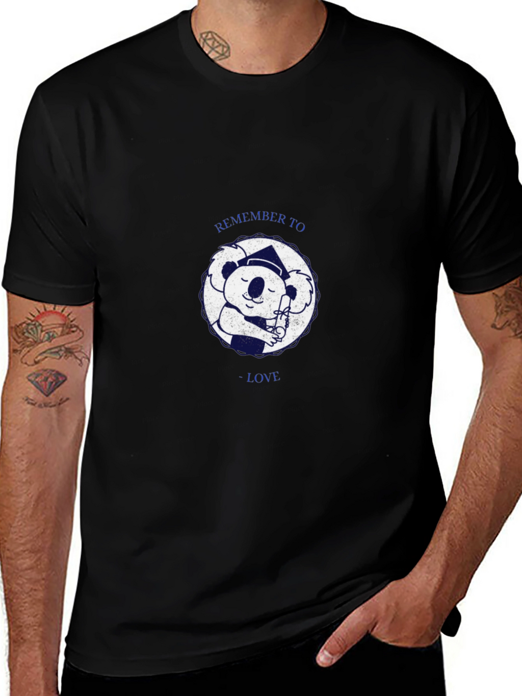 Koala Graduate Black T-Shirt - Remember To Love