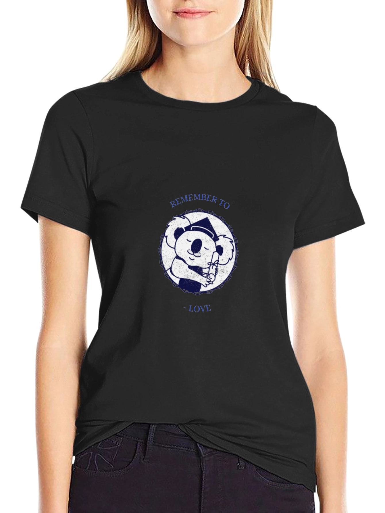 Koala Graduate Black T-Shirt - Remember To Love