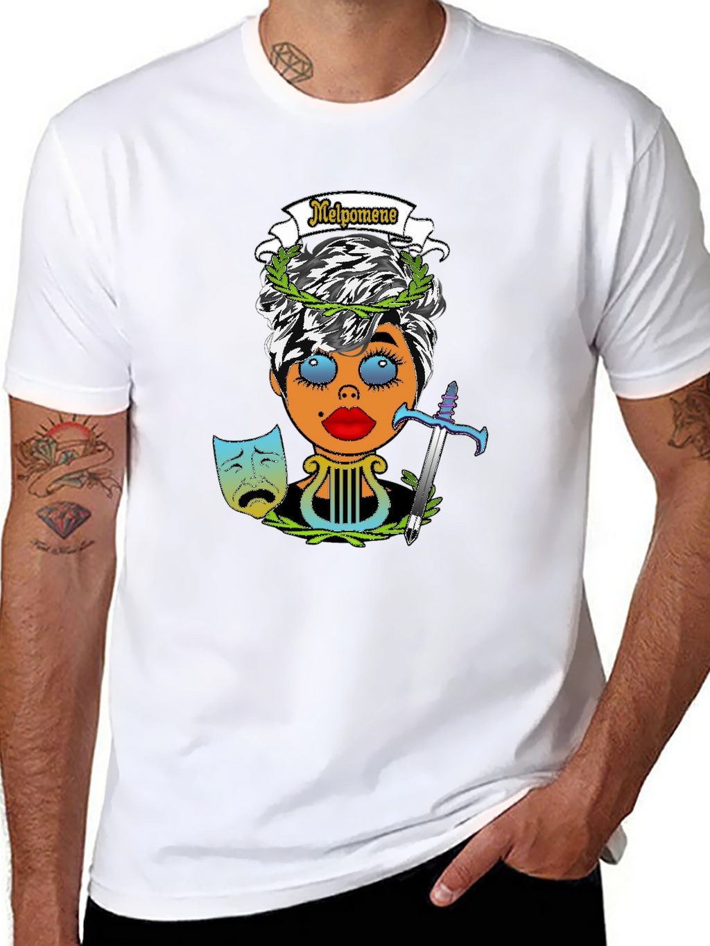 Melpomene Muse T-Shirt - Tragedy Design