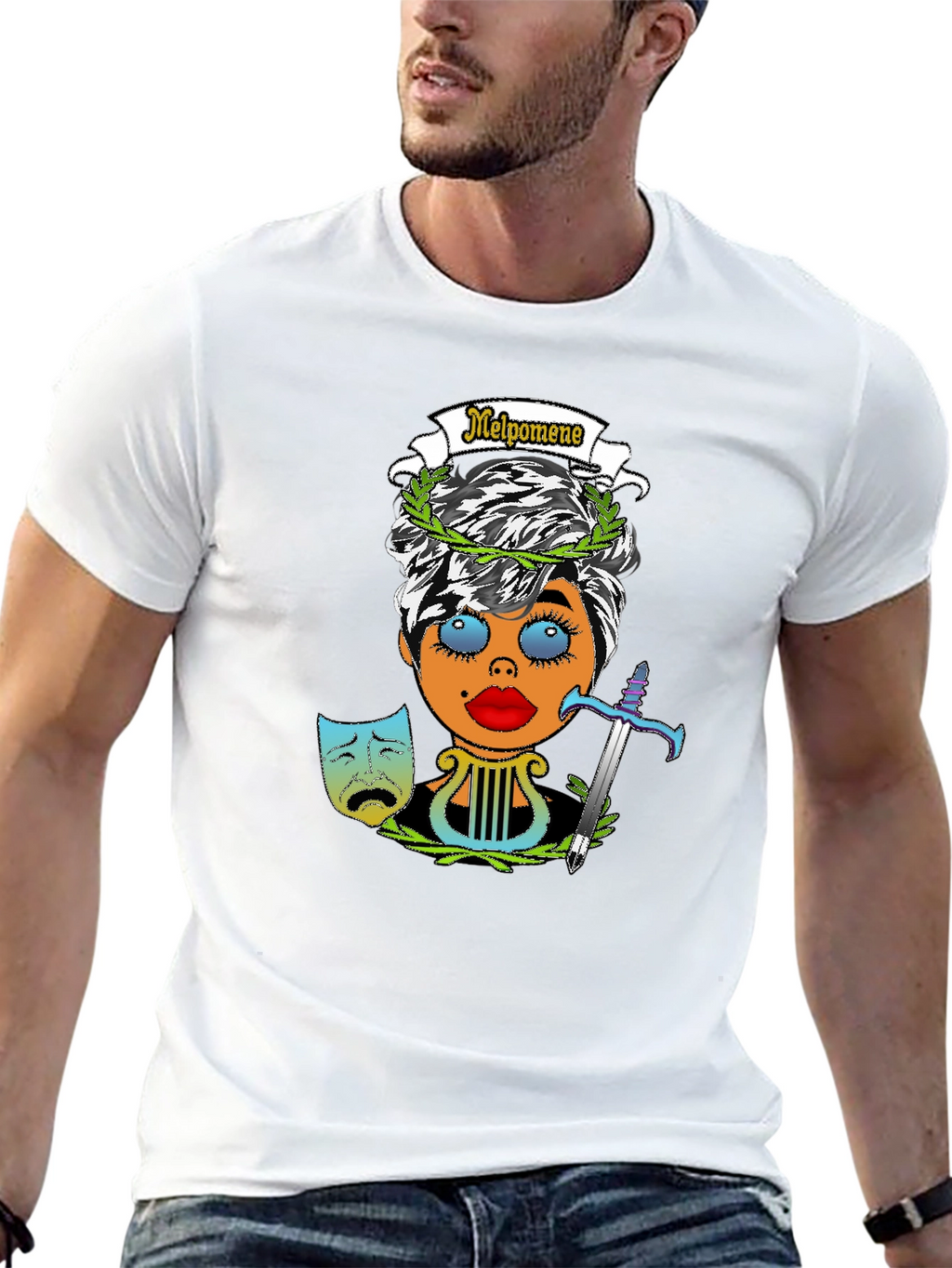 Melpomene Muse T-Shirt - Tragedy Design