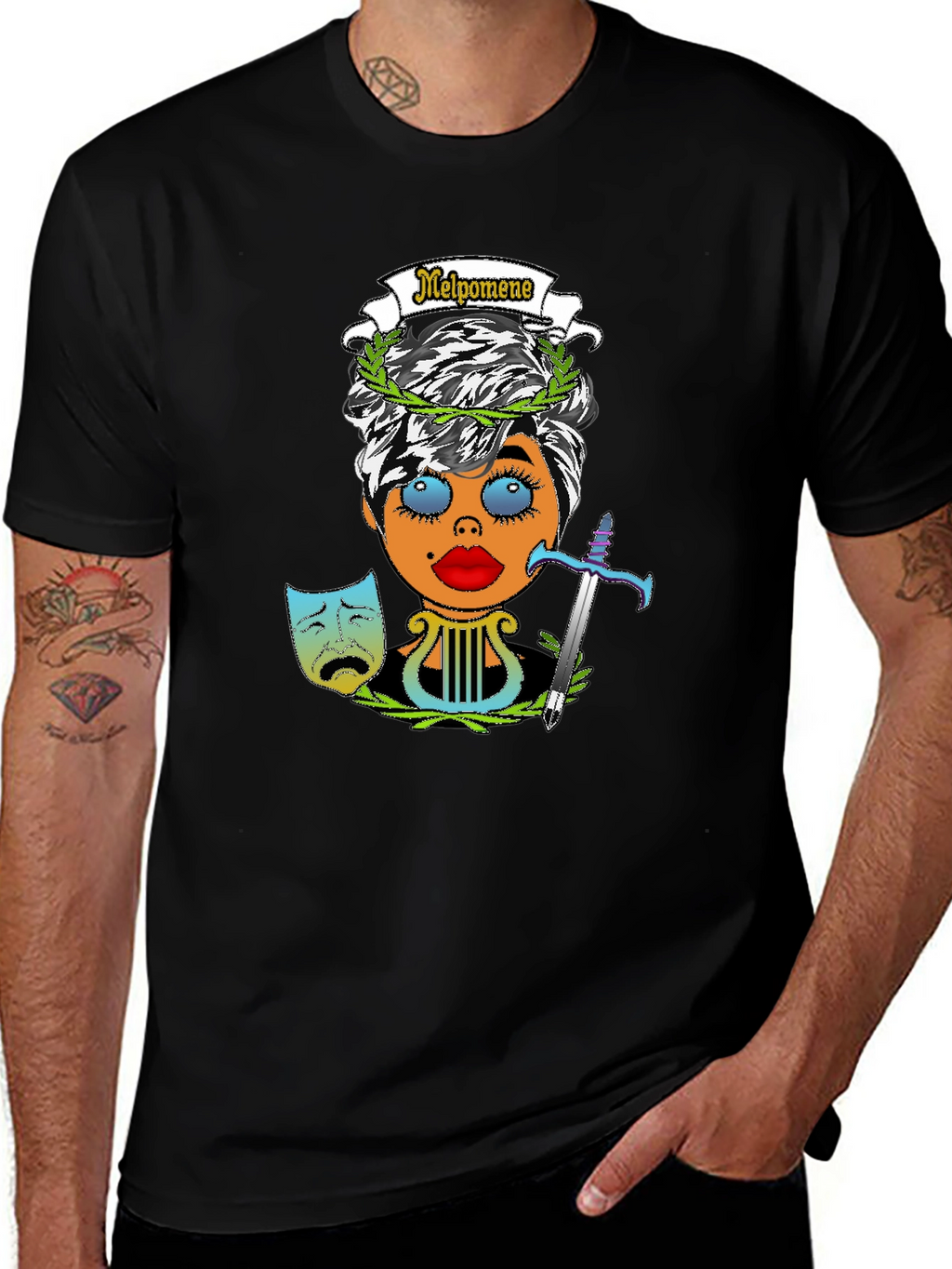 Melpomene Muse T-Shirt - Tragedy Design
