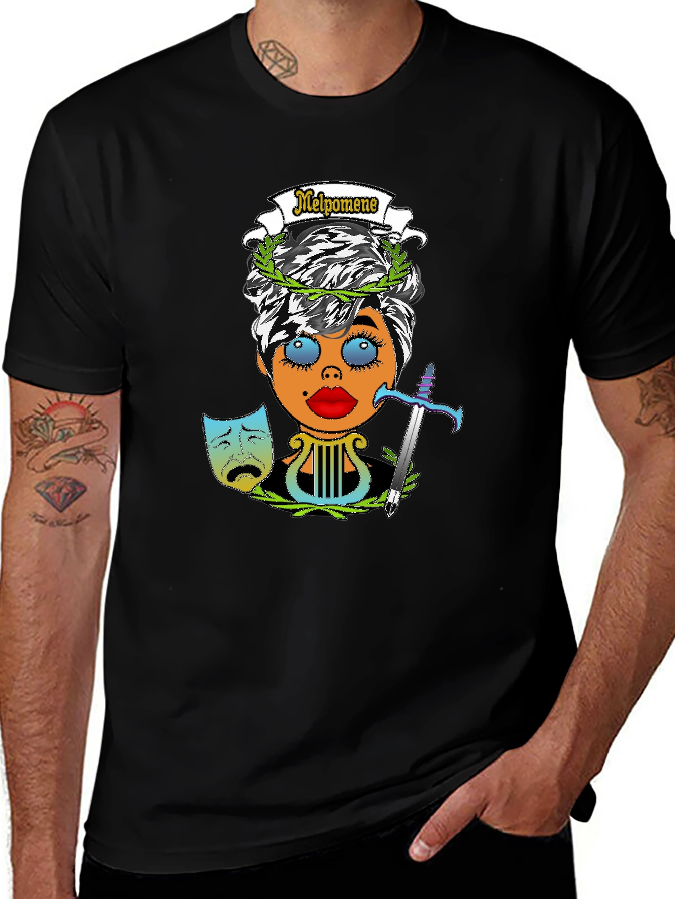 Melpomene Muse T-Shirt - Tragedy Design
