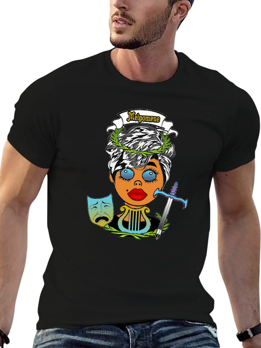 Melpomene Muse T-Shirt - Tragedy Design