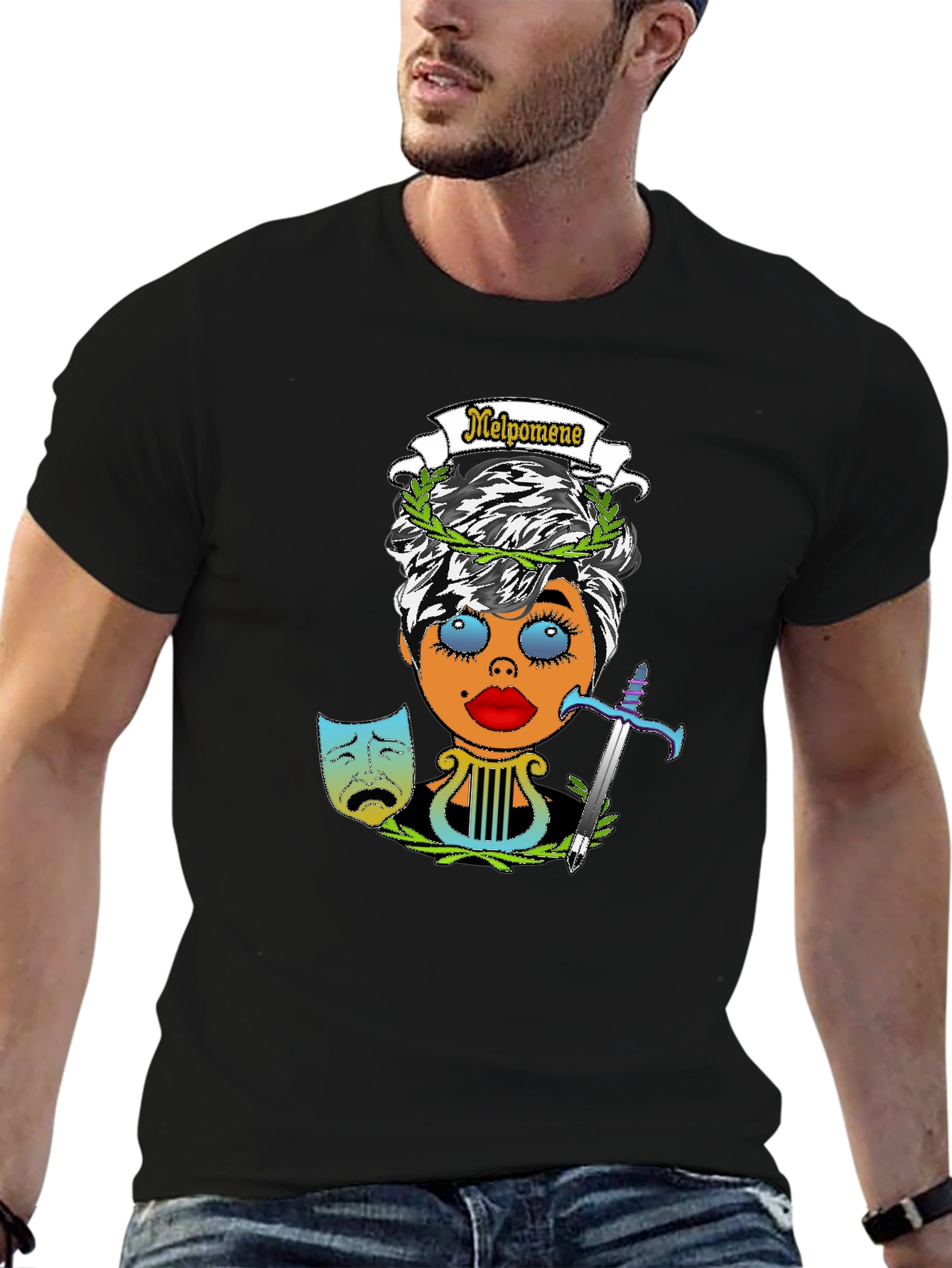 Melpomene Muse T-Shirt - Tragedy Design