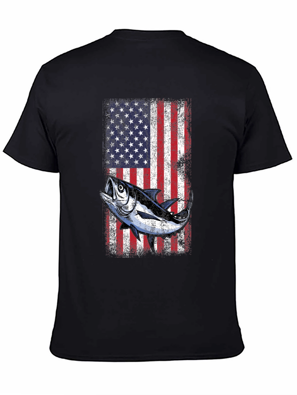American Flag Tuna Fishing T-Shirt
