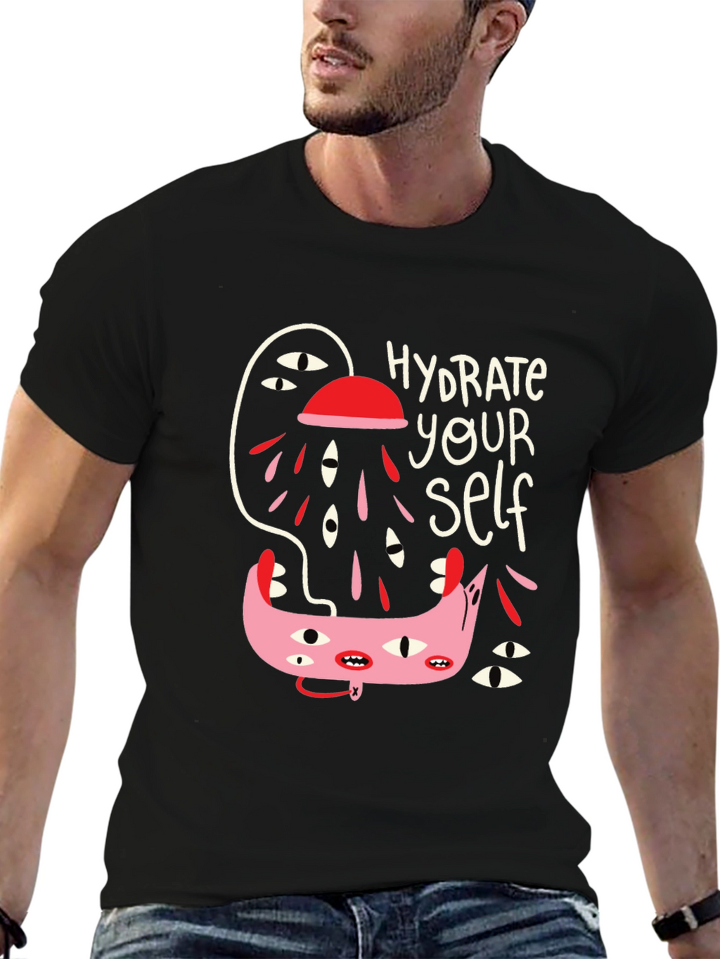 Hydrate Yourself Black Graphic Tee