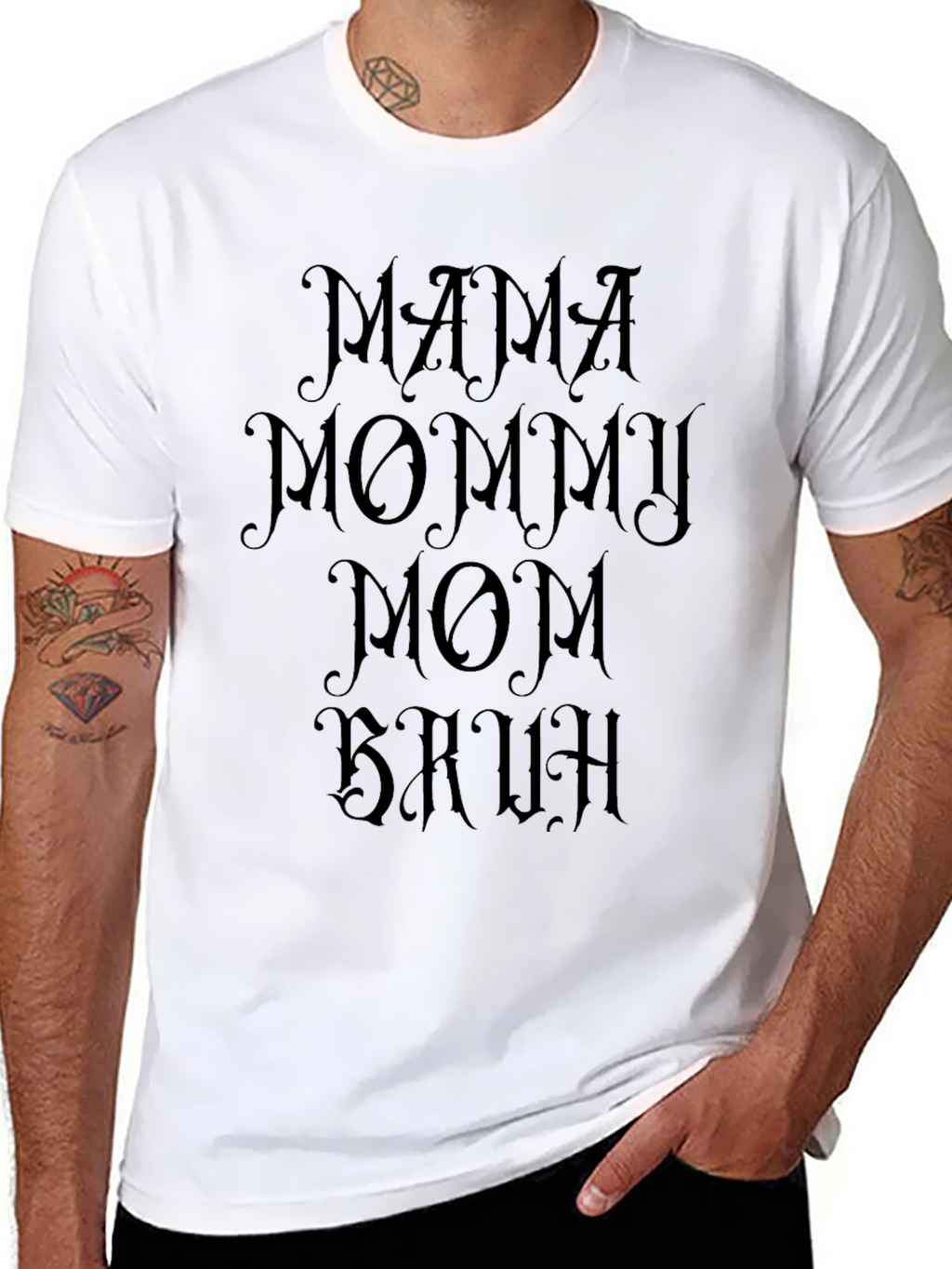 Mama Mommy Mom Bruh Black Graphic Tee