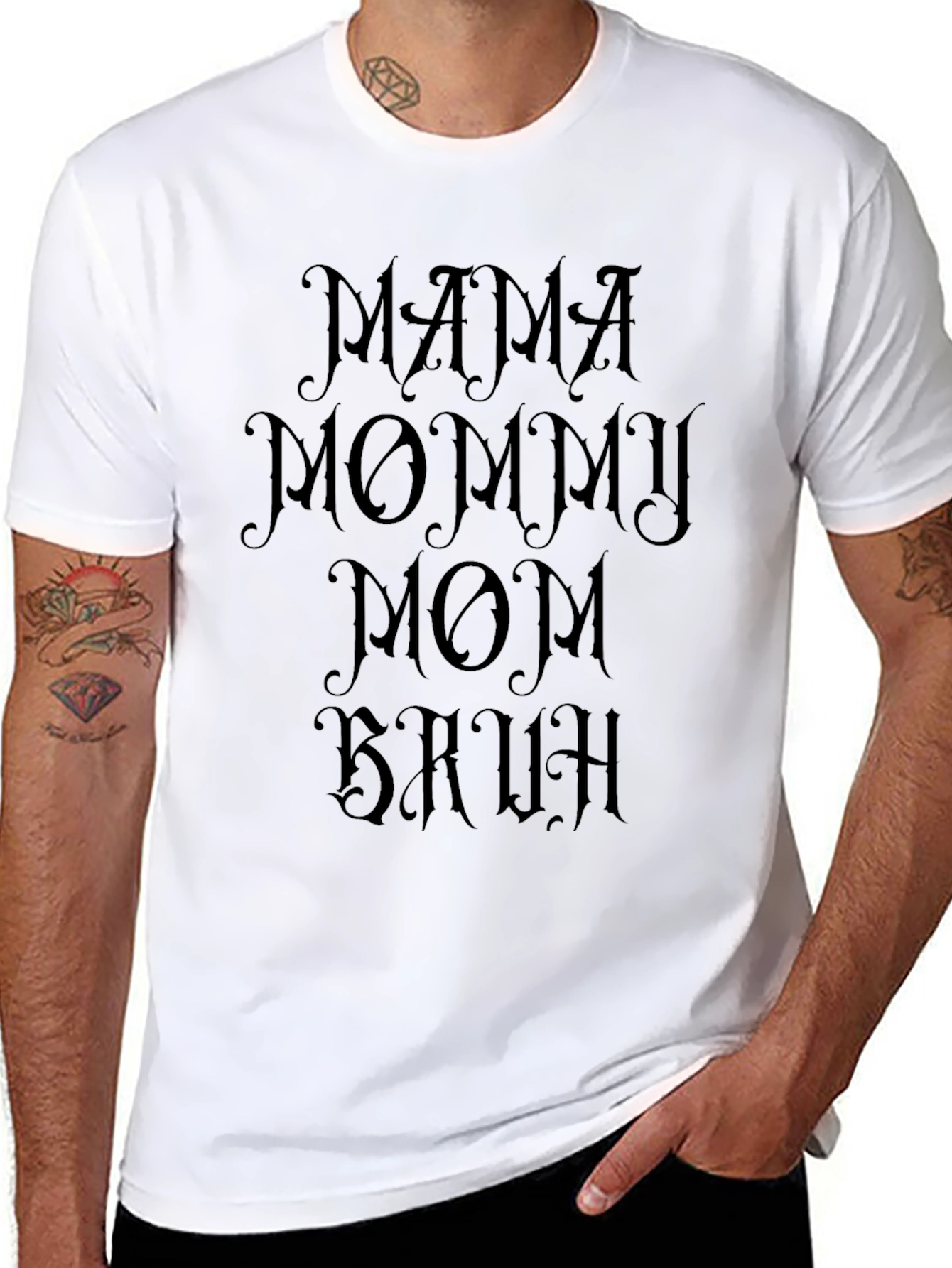 Mama Mommy Mom Bruh Black Graphic Tee