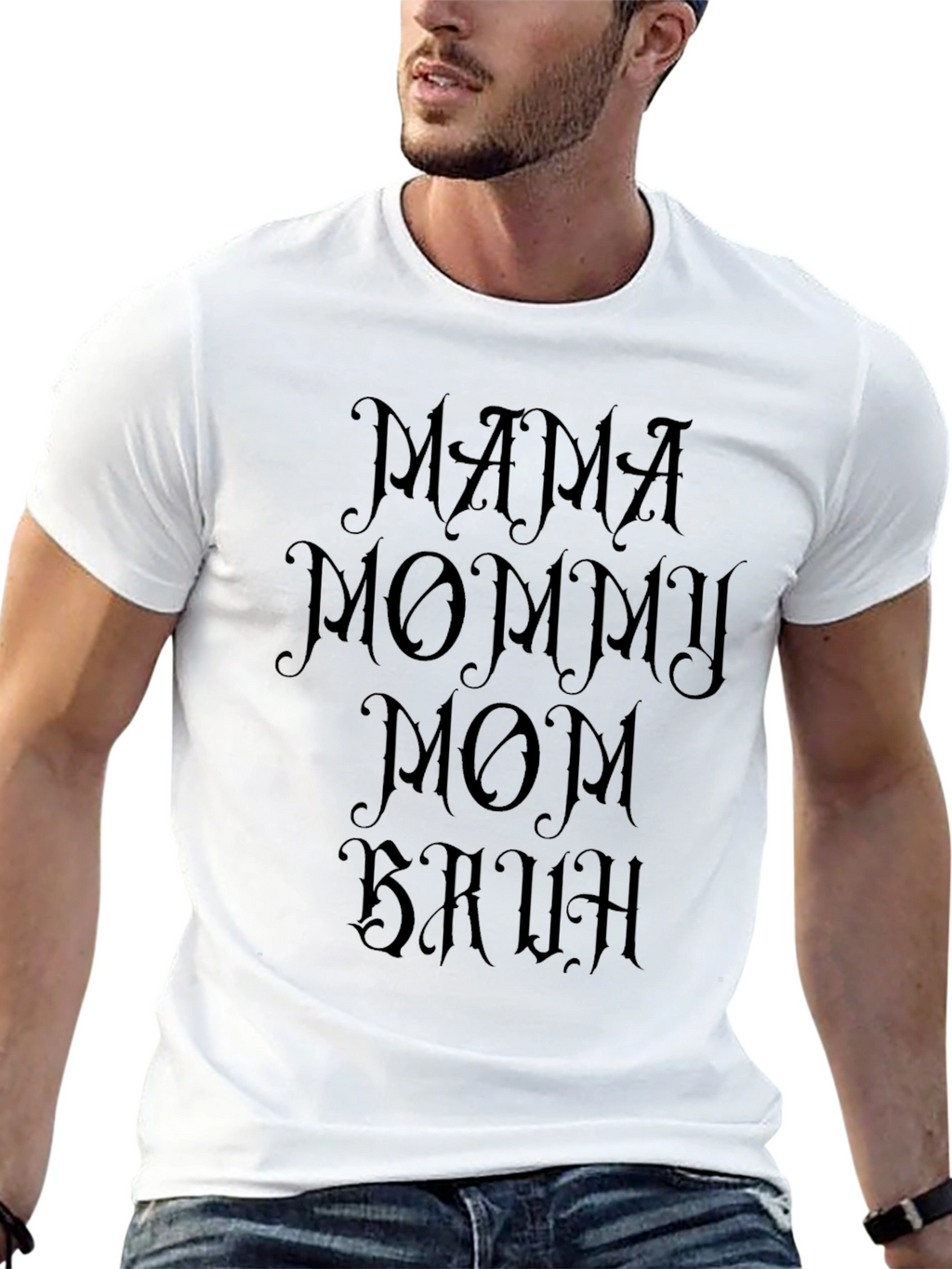 Mama Mommy Mom Bruh Black Graphic Tee