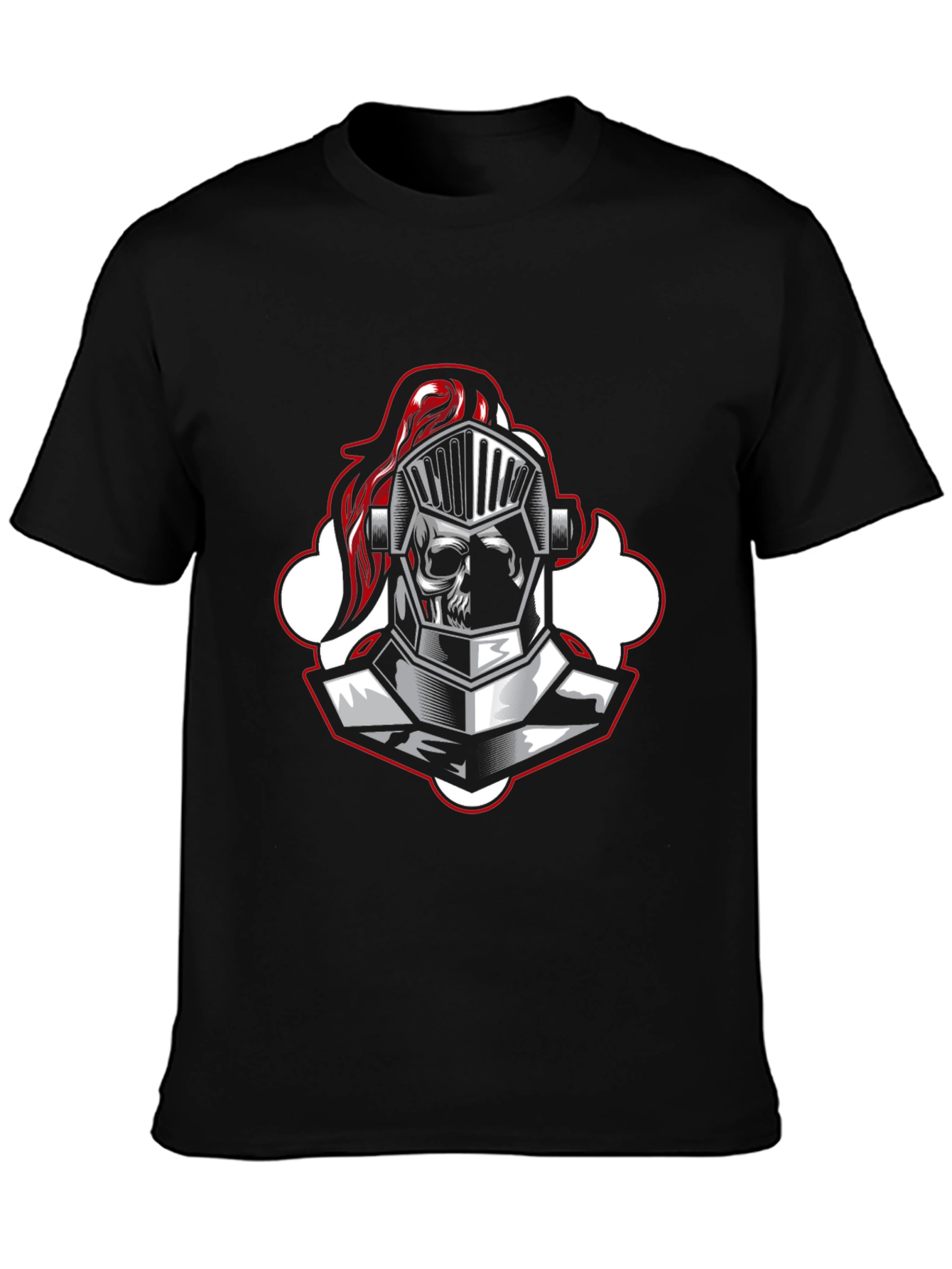 Knight Skull Graphic Tee - Black