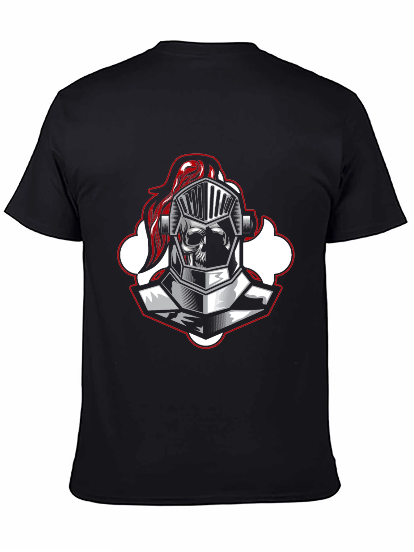 Knight Skull Graphic Tee - Black