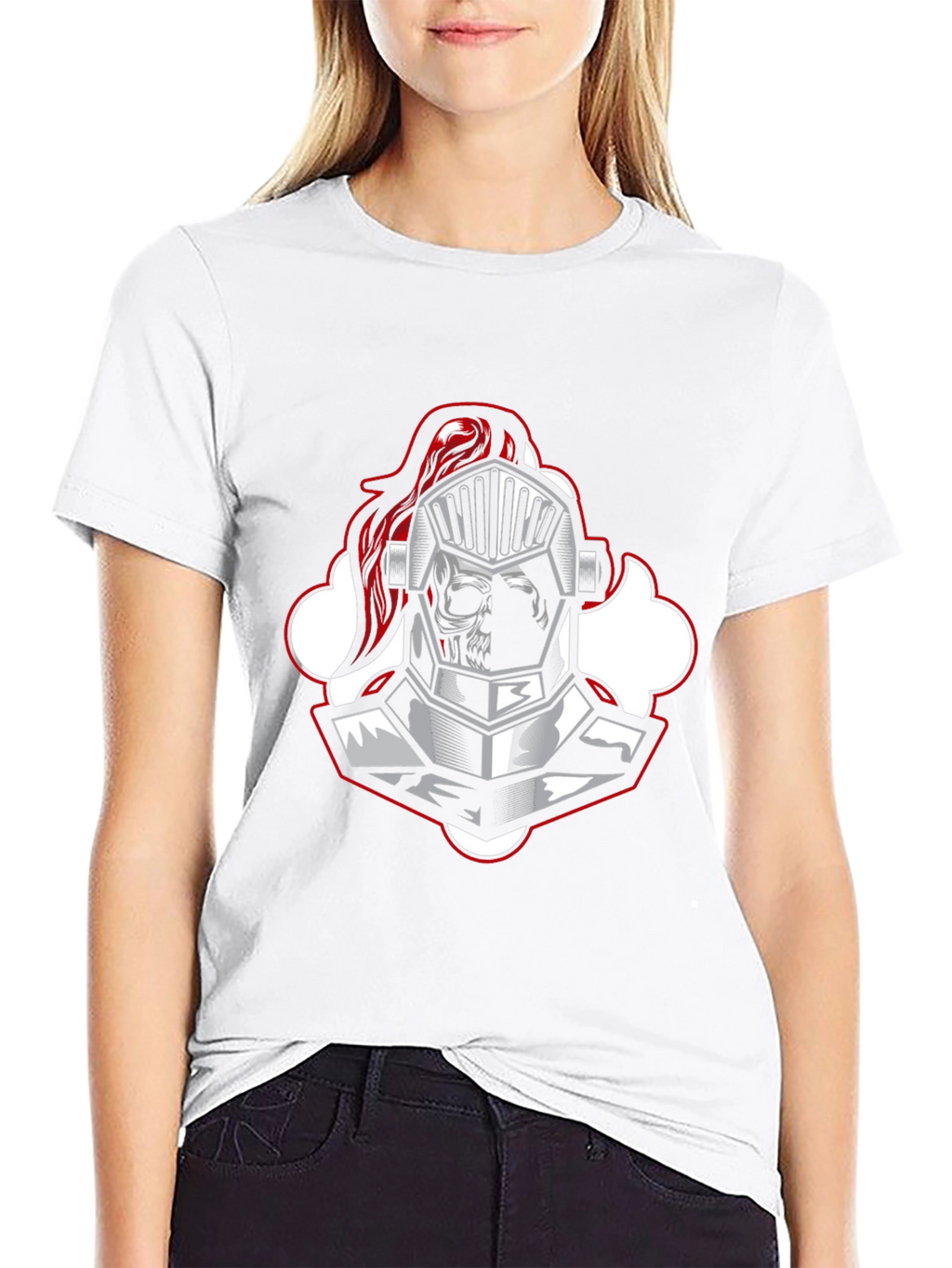 Knight Skull Graphic Tee - Black