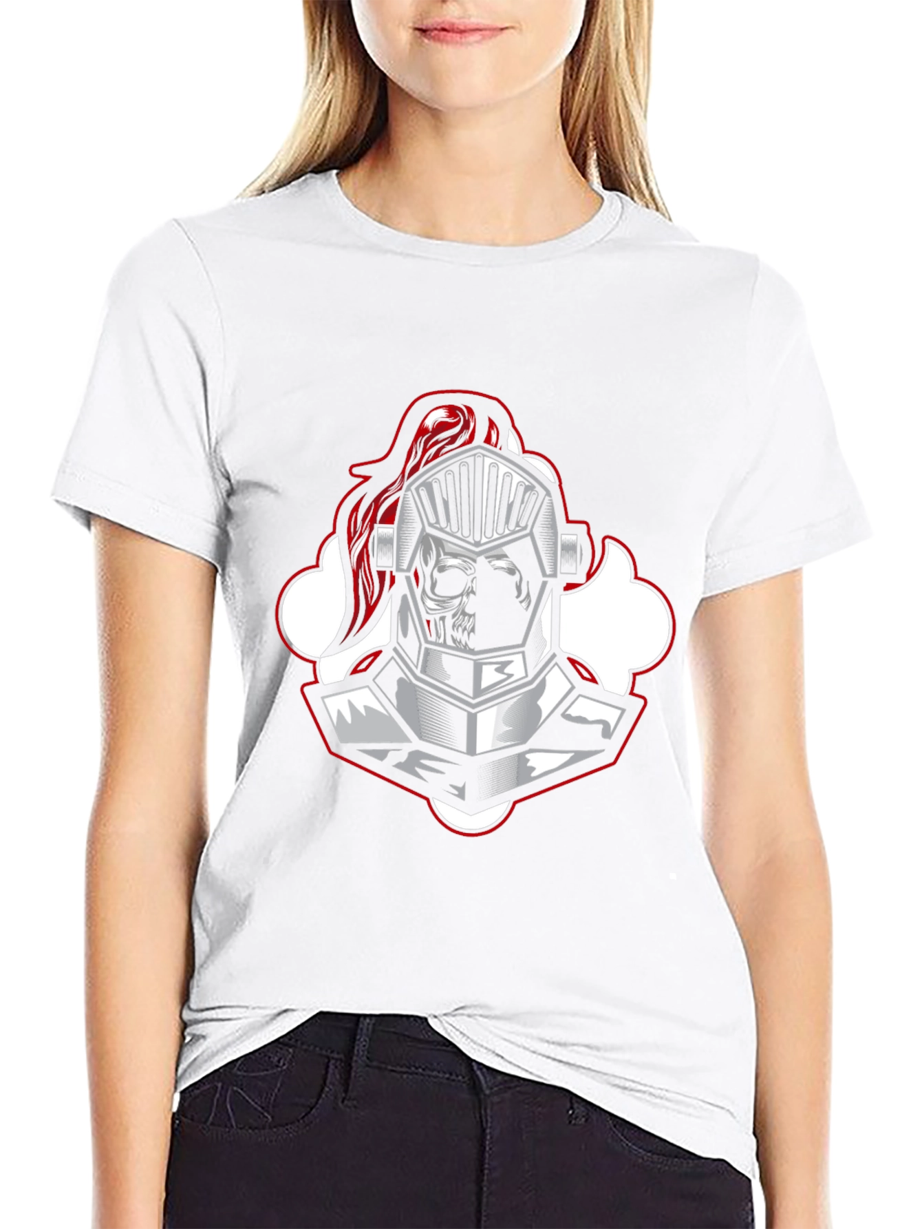 Knight Skull Graphic Tee - Black