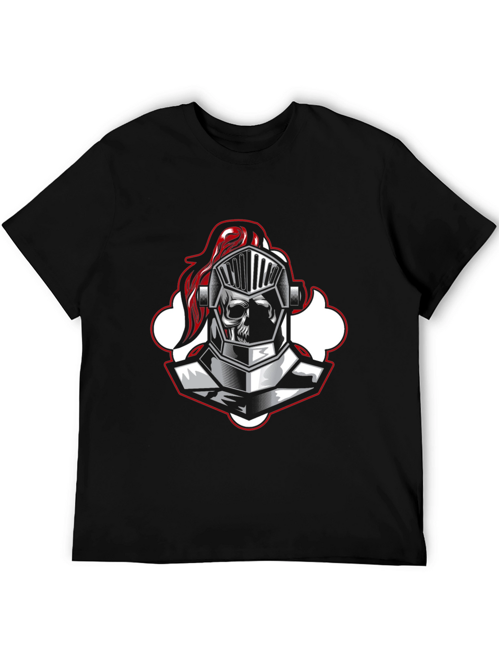 Knight Skull Graphic Tee - Black