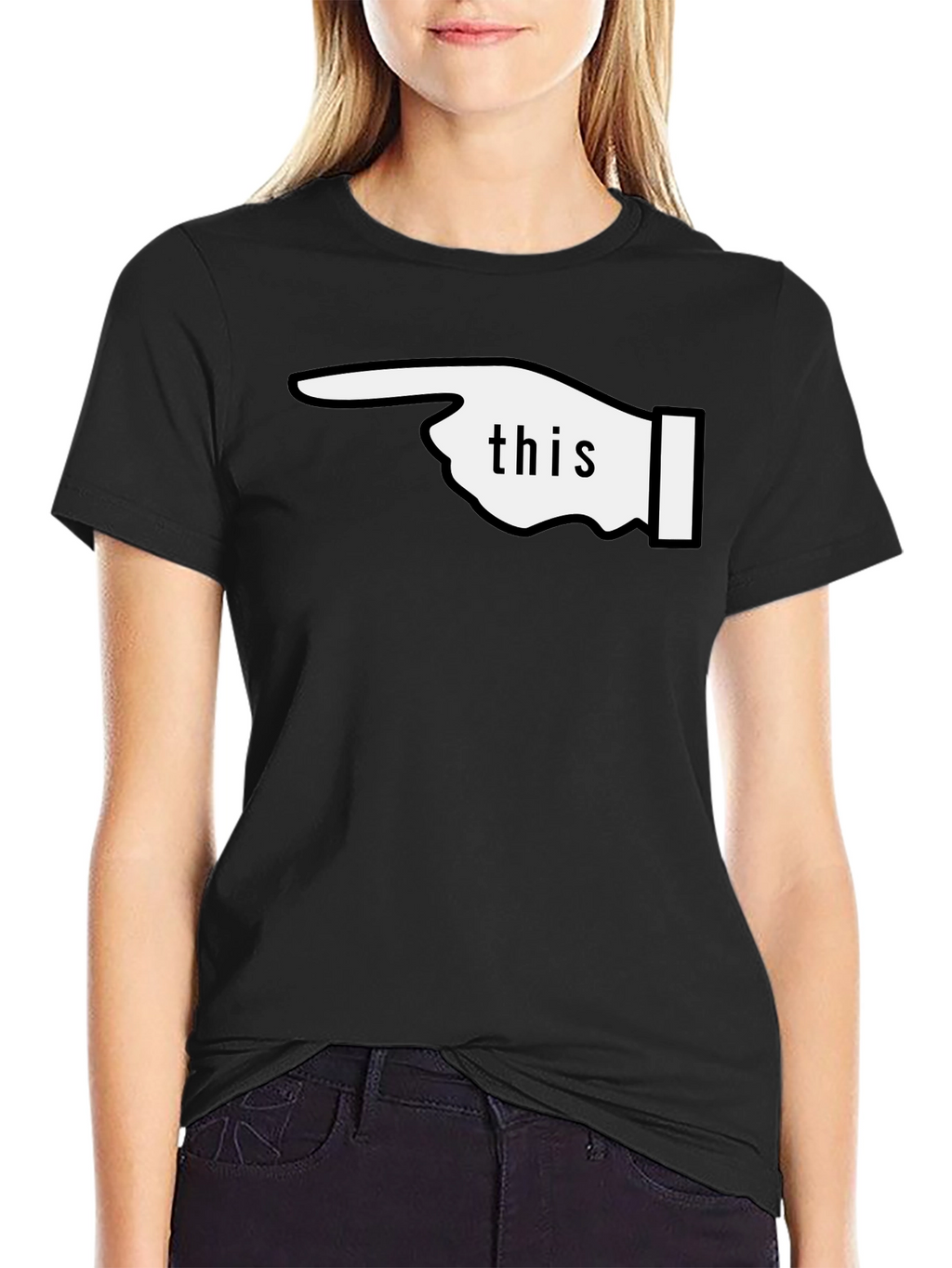 Funny This Pointing Finger Black T-Shirt