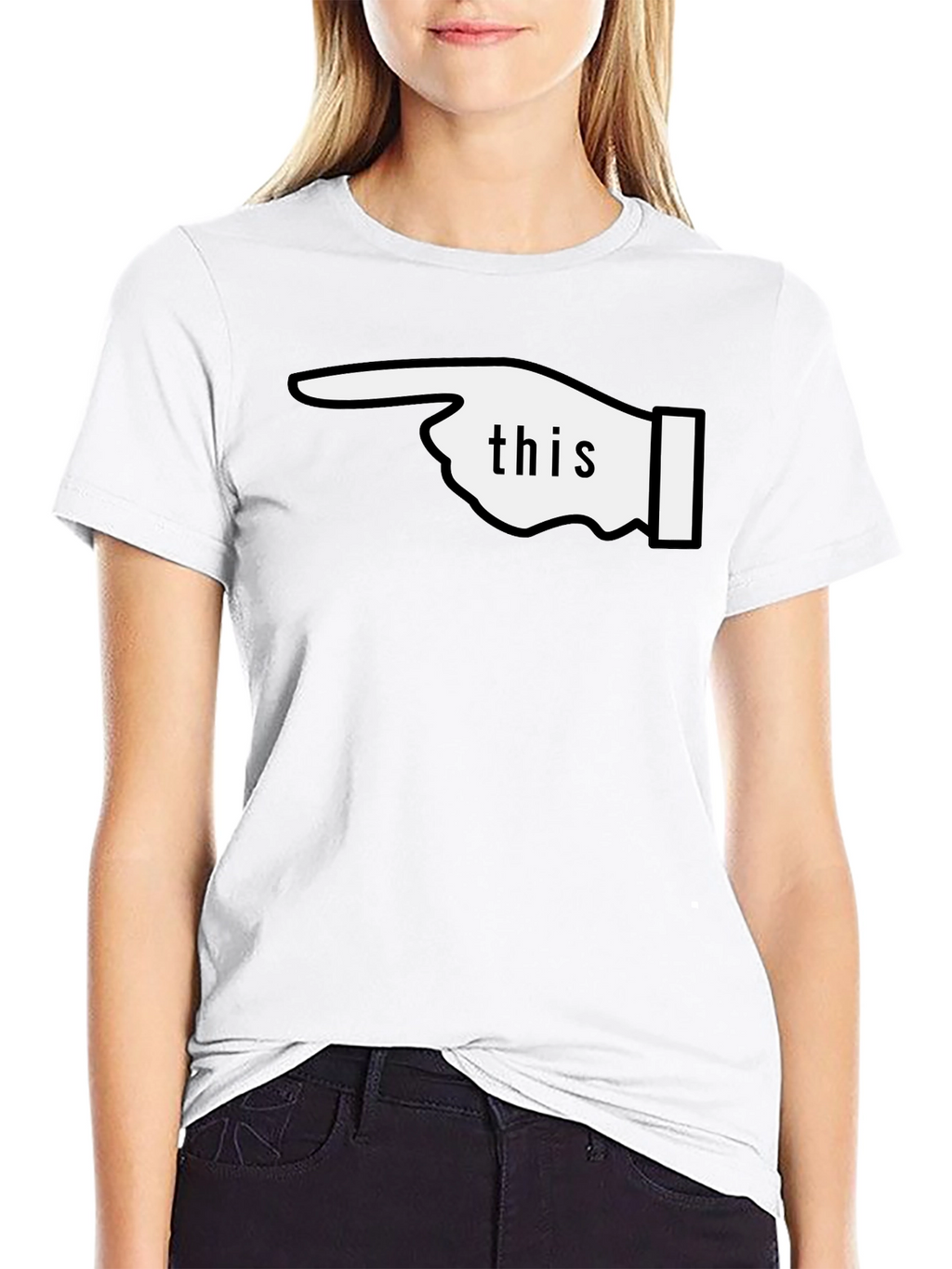 Funny This Pointing Finger Black T-Shirt