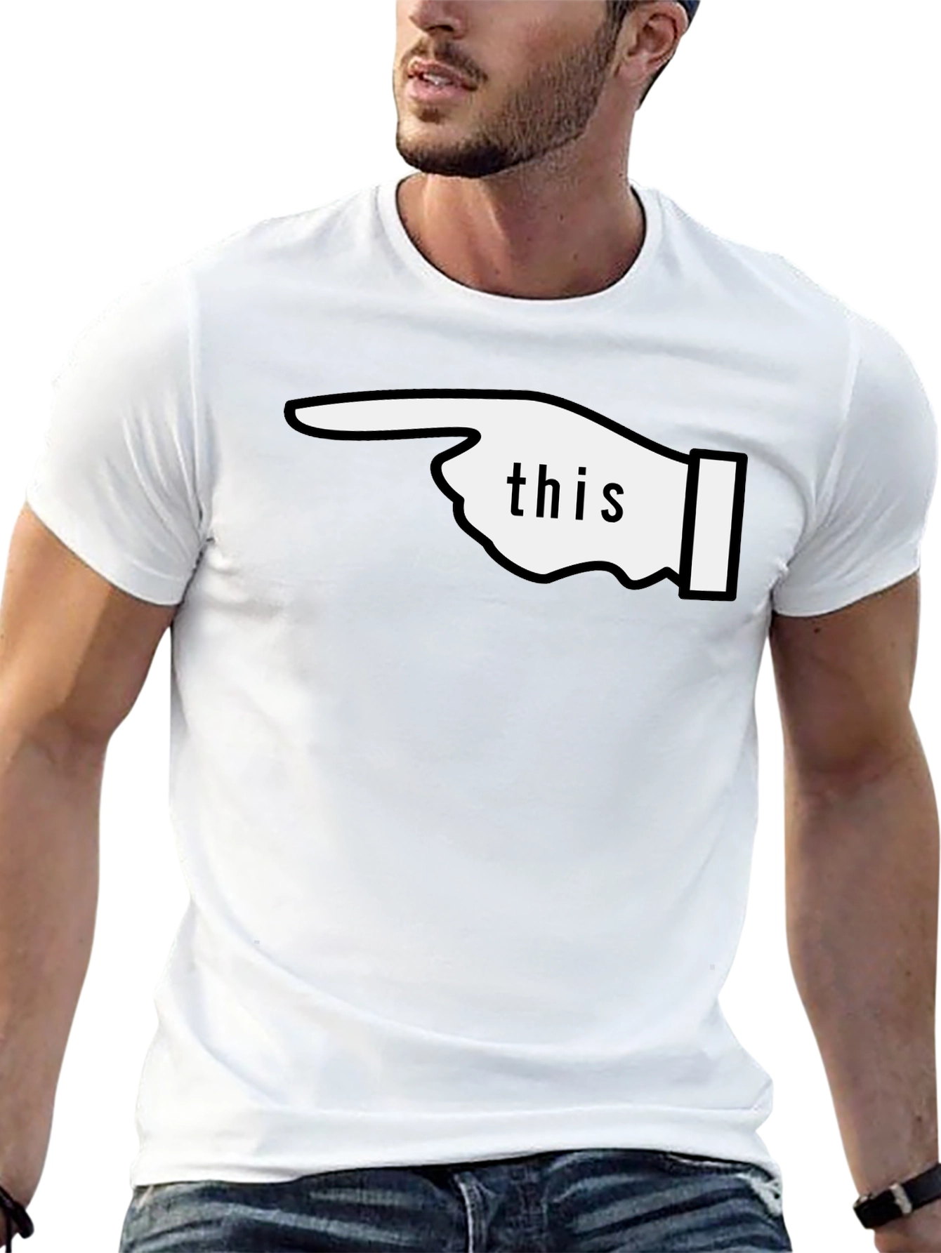 Funny This Pointing Finger Black T-Shirt