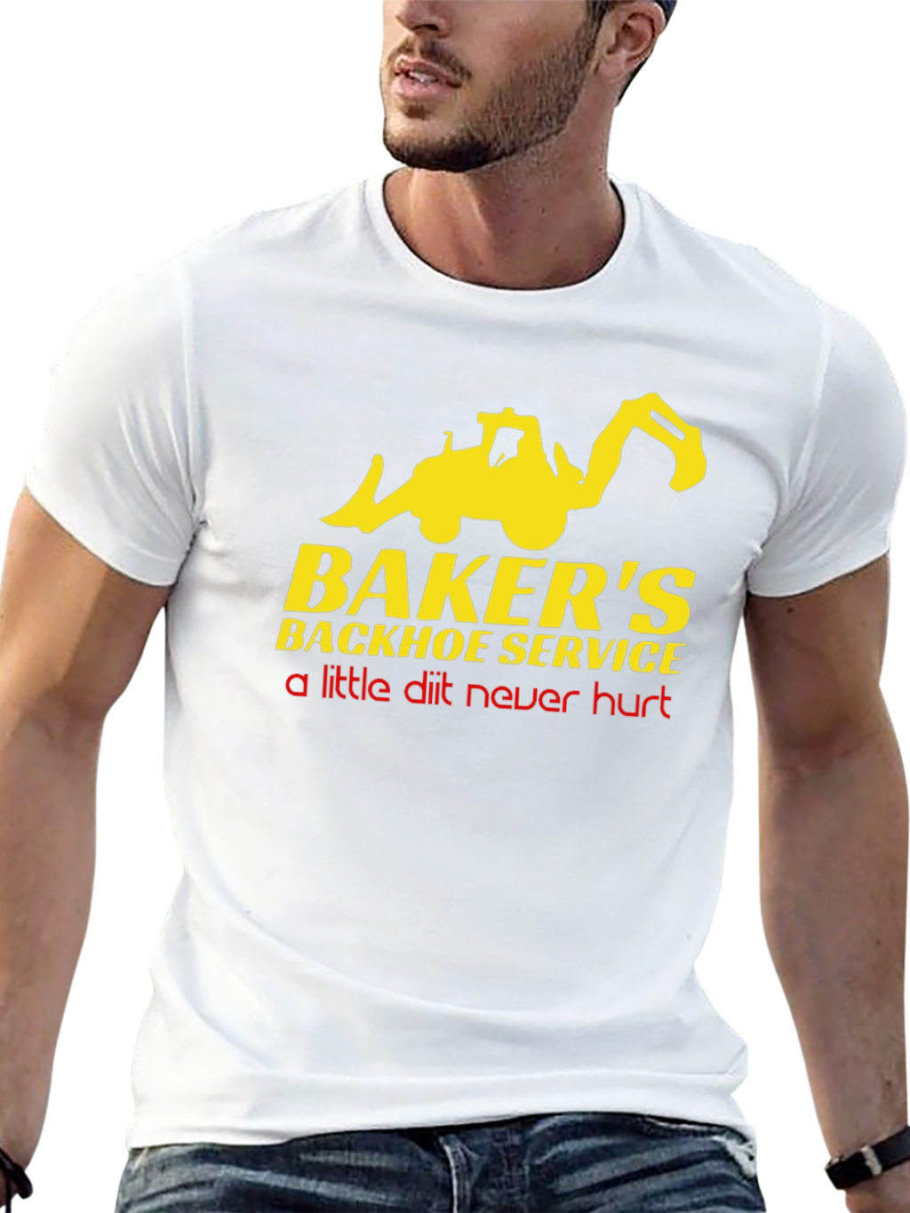 Bakers Backhoe Service T-Shirt - Funny Construction Tee