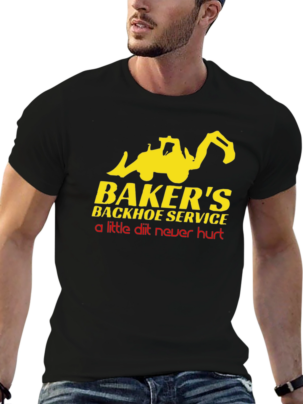 Bakers Backhoe Service T-Shirt - Funny Construction Tee