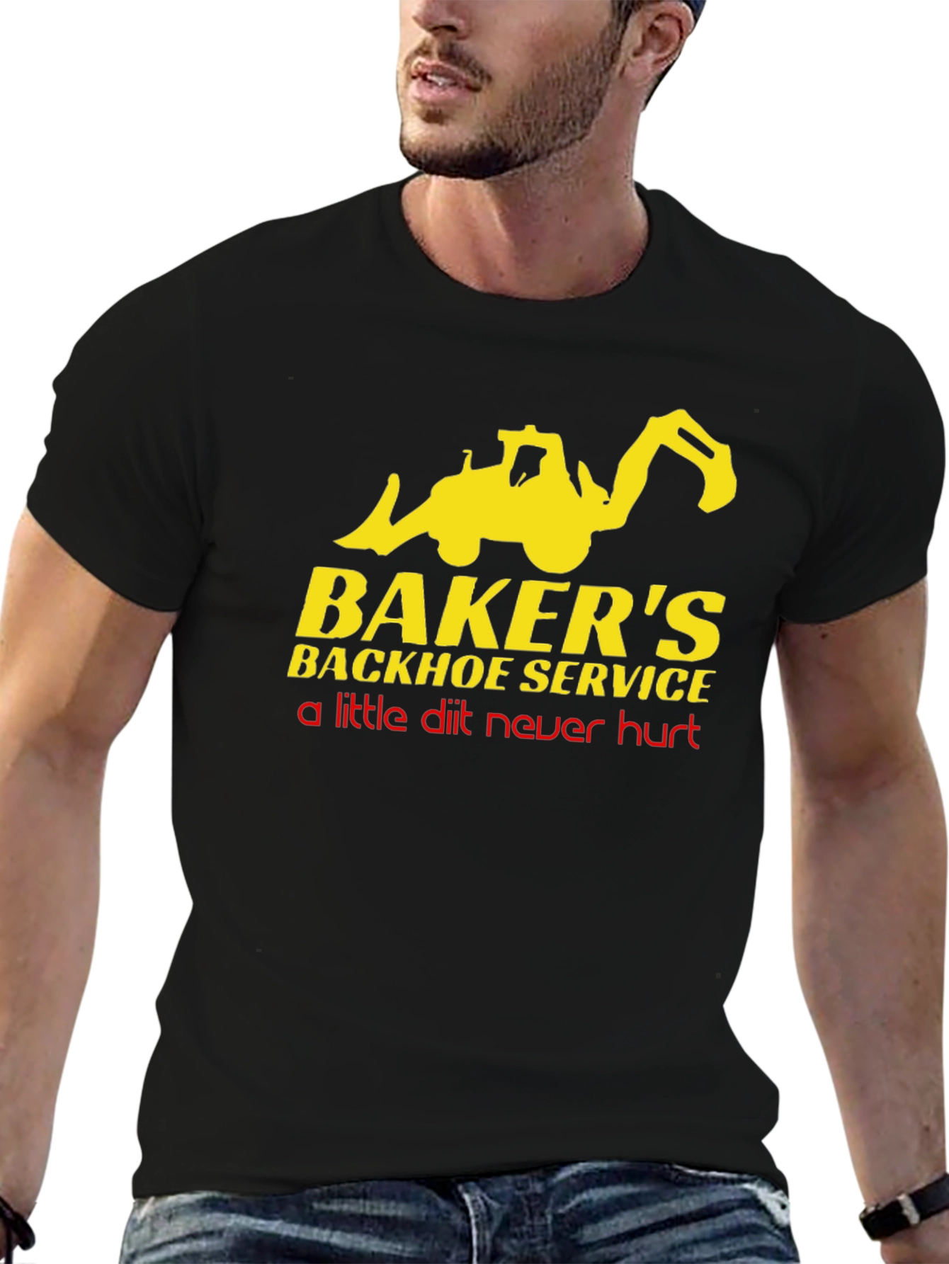 Bakers Backhoe Service T-Shirt - Funny Construction Tee