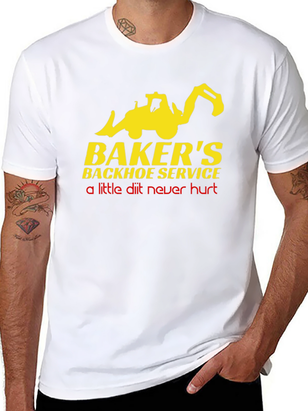 Bakers Backhoe Service T-Shirt - Funny Construction Tee