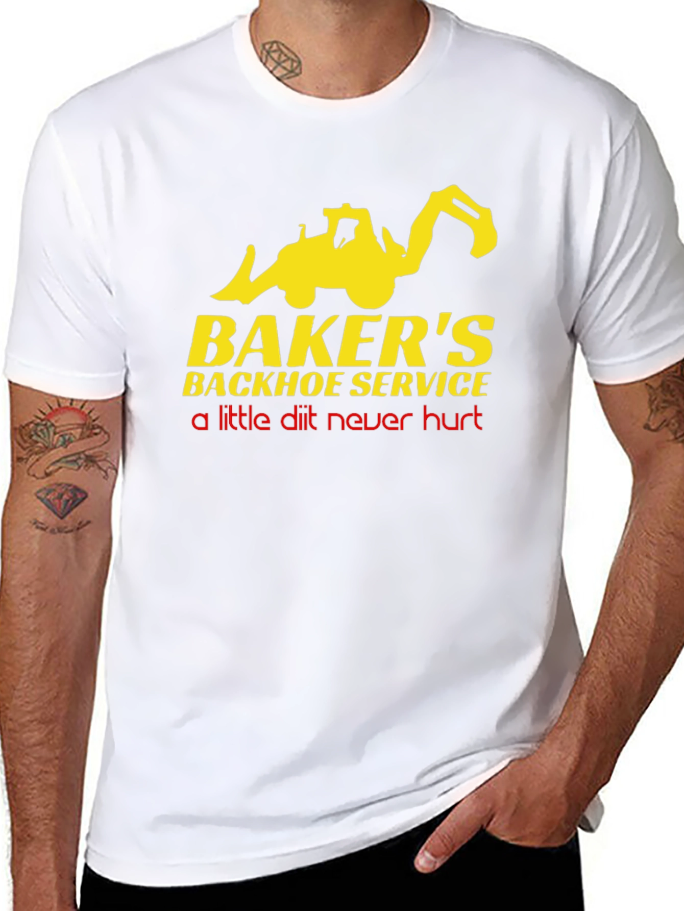 Bakers Backhoe Service T-Shirt - Funny Construction Tee