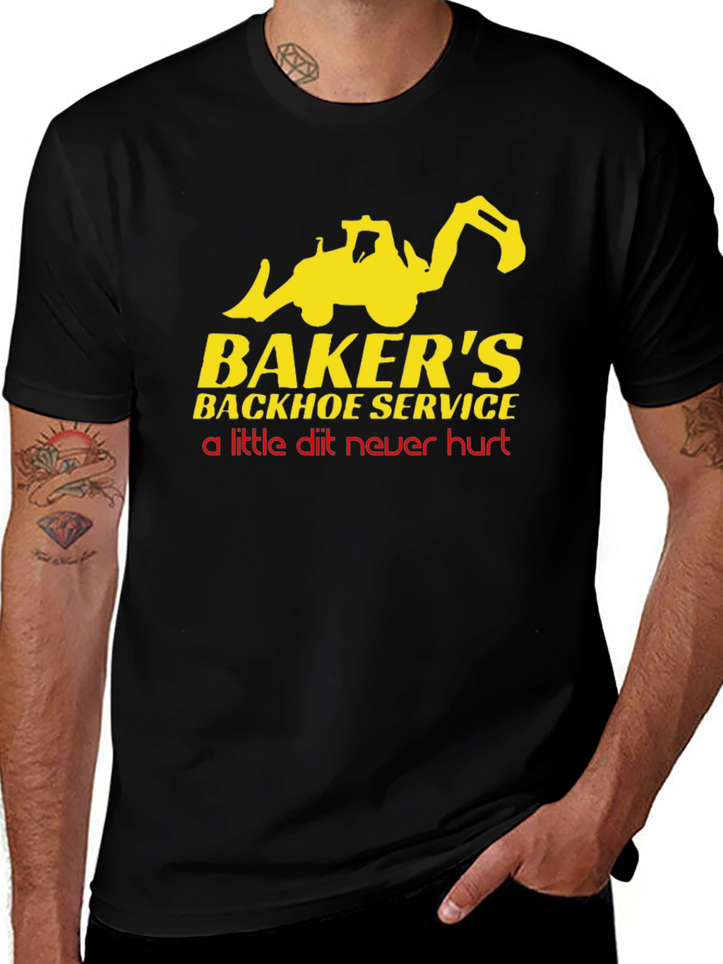 Bakers Backhoe Service T-Shirt - Funny Construction Tee