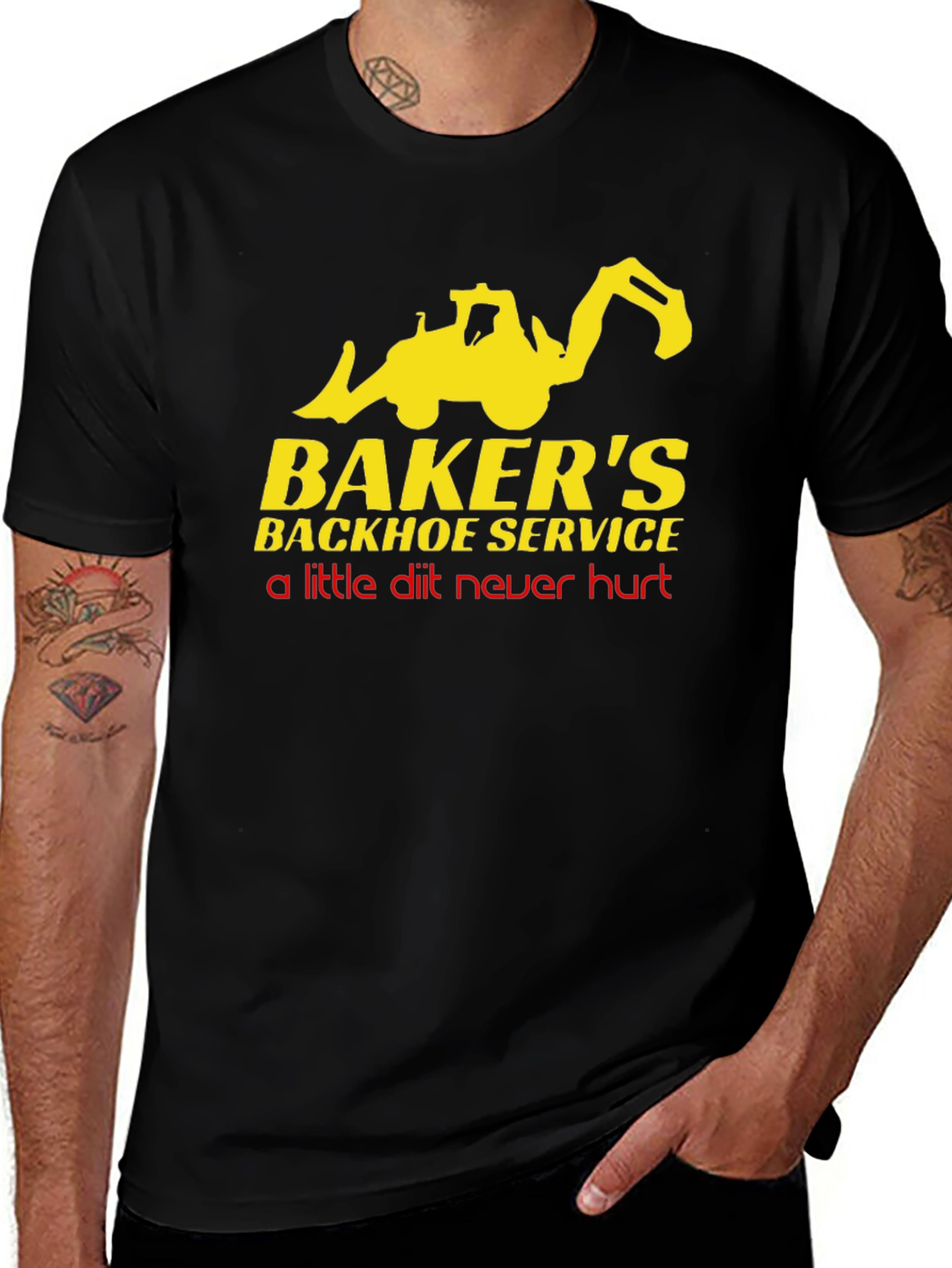 Bakers Backhoe Service T-Shirt - Funny Construction Tee