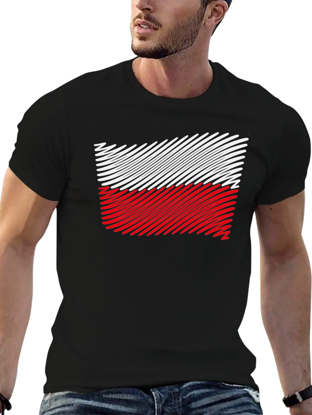 Poland Flag T-Shirt - Unique Striped Design
