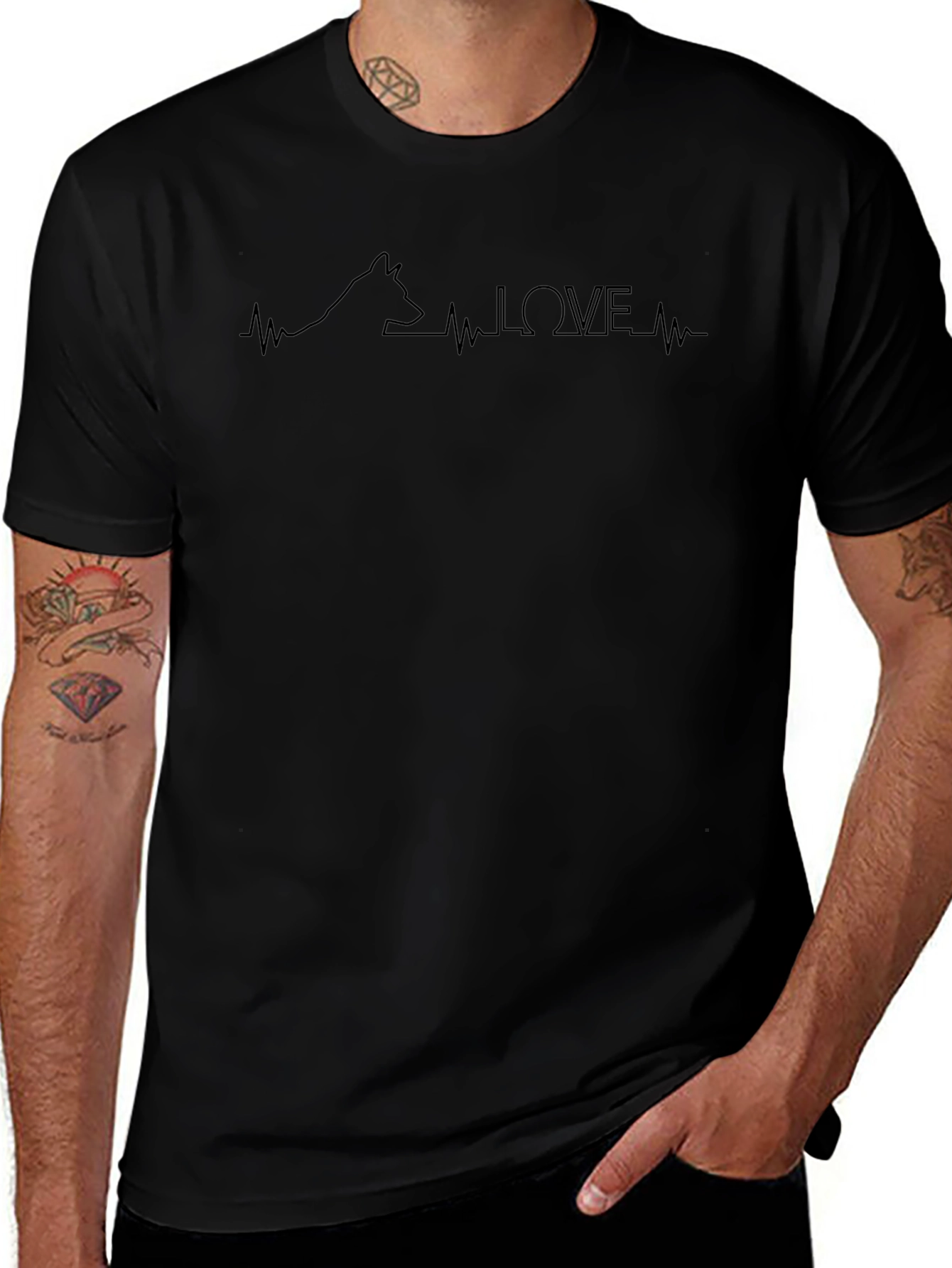 Dog Love Heartbeat T-Shirt - Minimalist Pet Lover Tee