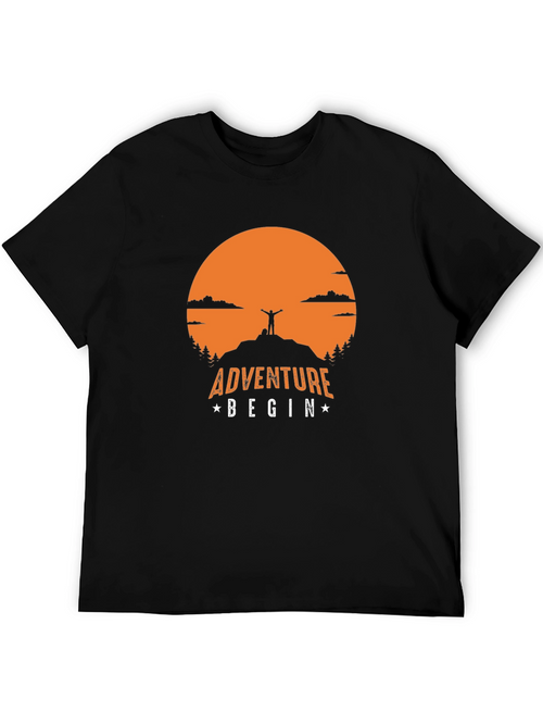 Adventure Begin T-Shirt | Mountain Top Graphic Tee