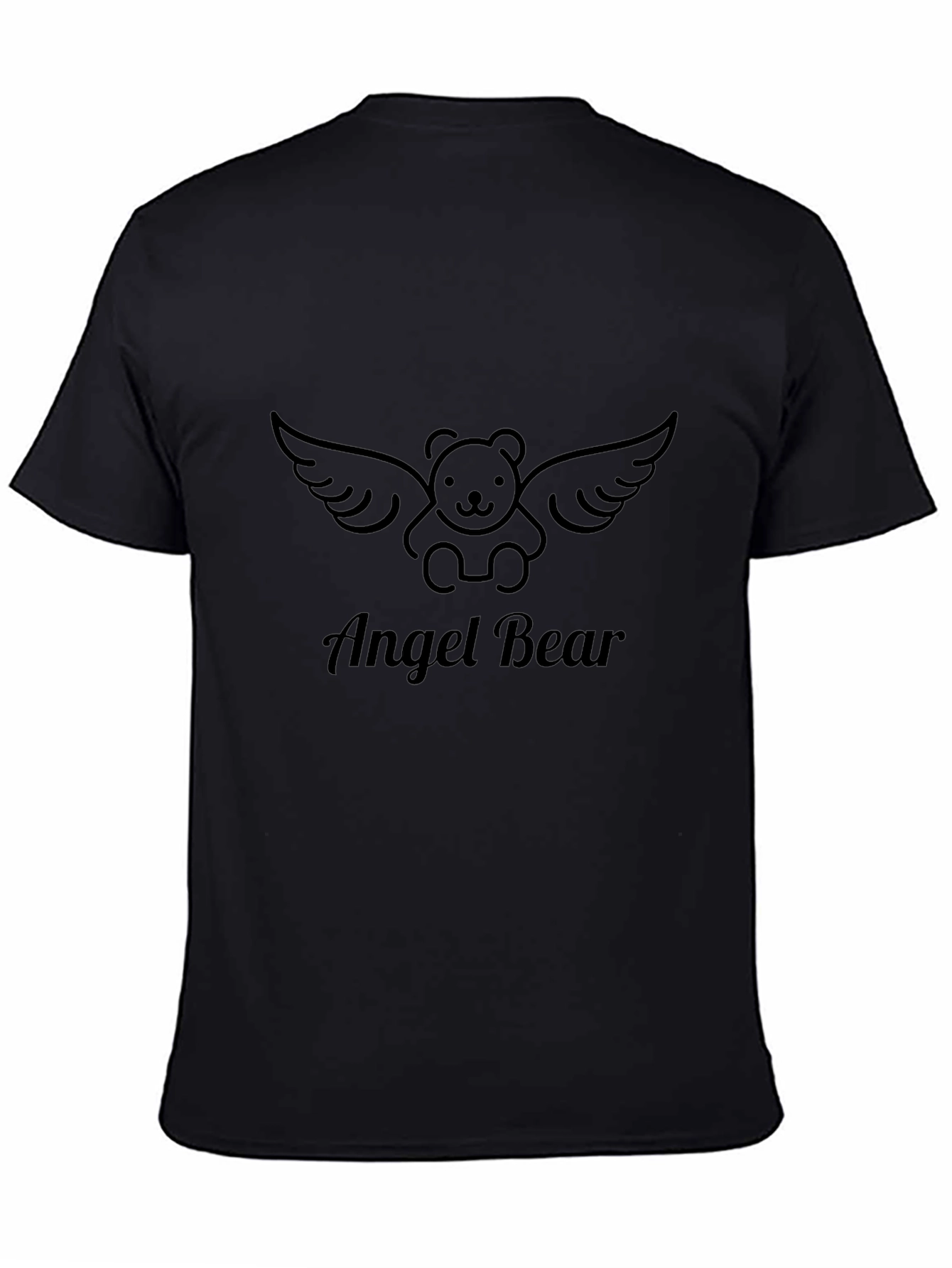 Angel Bear Graphic Tee - Stylish Black T-Shirt