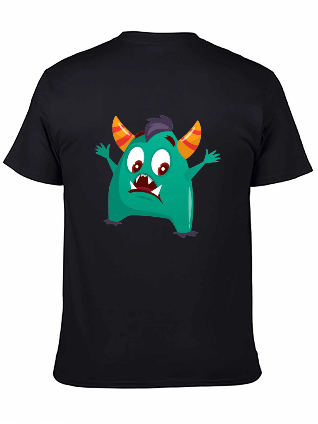 Fun Monster Graphic Tee - Black Cotton