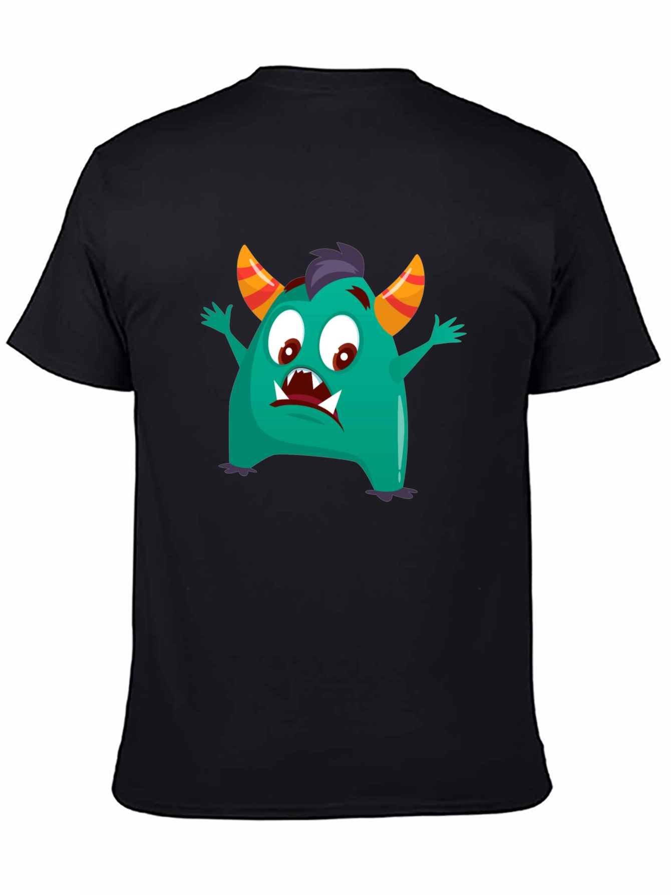 Fun Monster Graphic Tee - Black Cotton