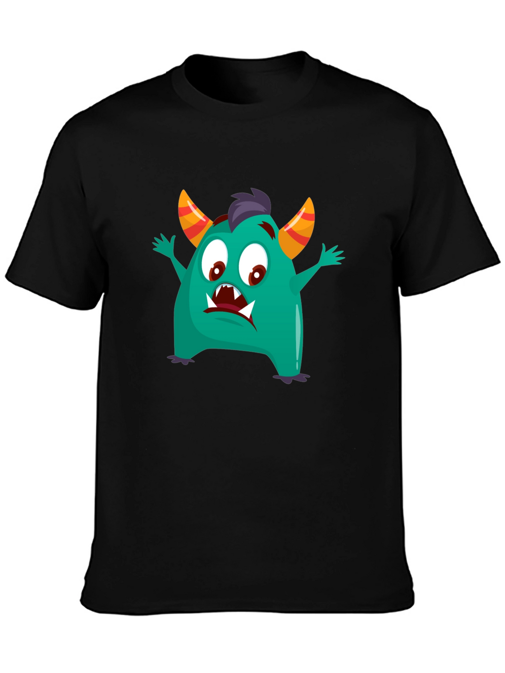 Fun Monster Graphic Tee - Black Cotton