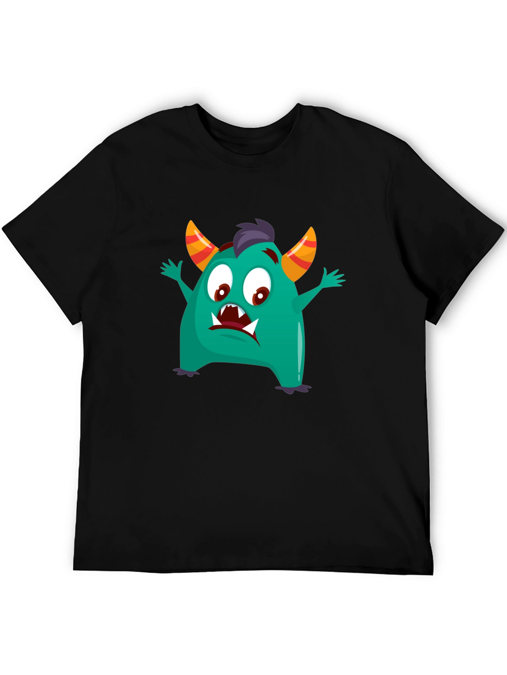 Fun Monster Graphic Tee - Black Cotton